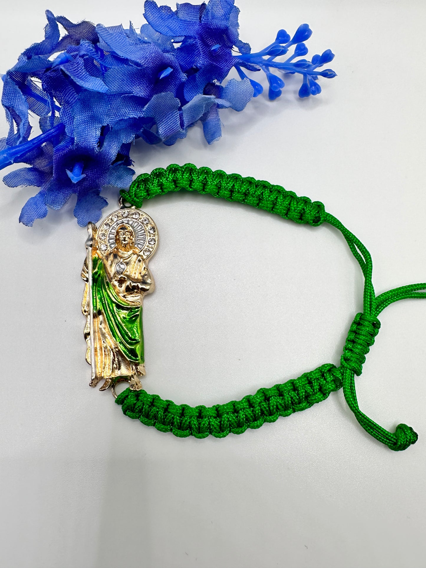 "Positive" St Jude Rope Bracelet with Stones Adjustable (San Judas)