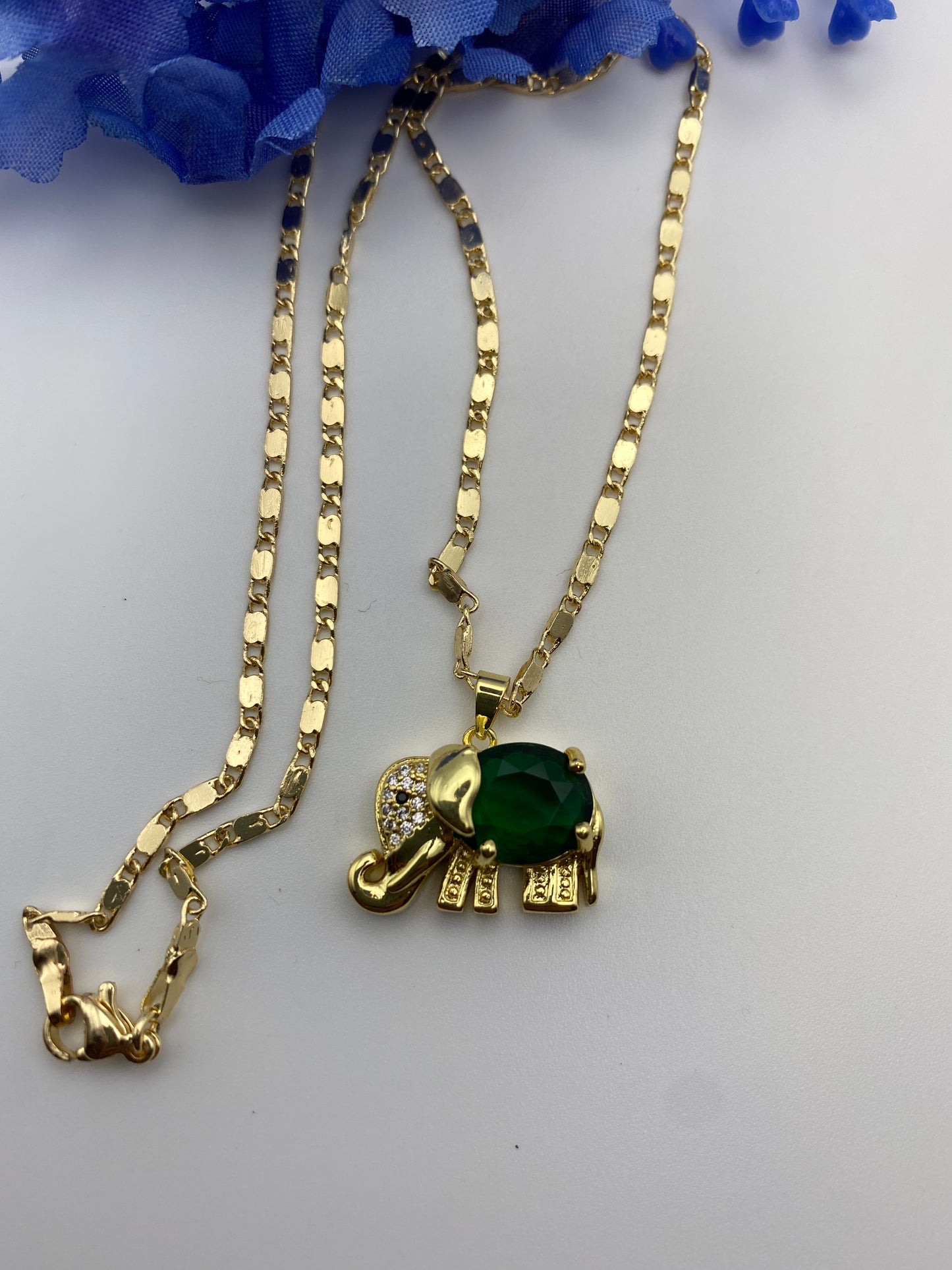 “My Green” Elephant Necklace (Money & Good Luck)