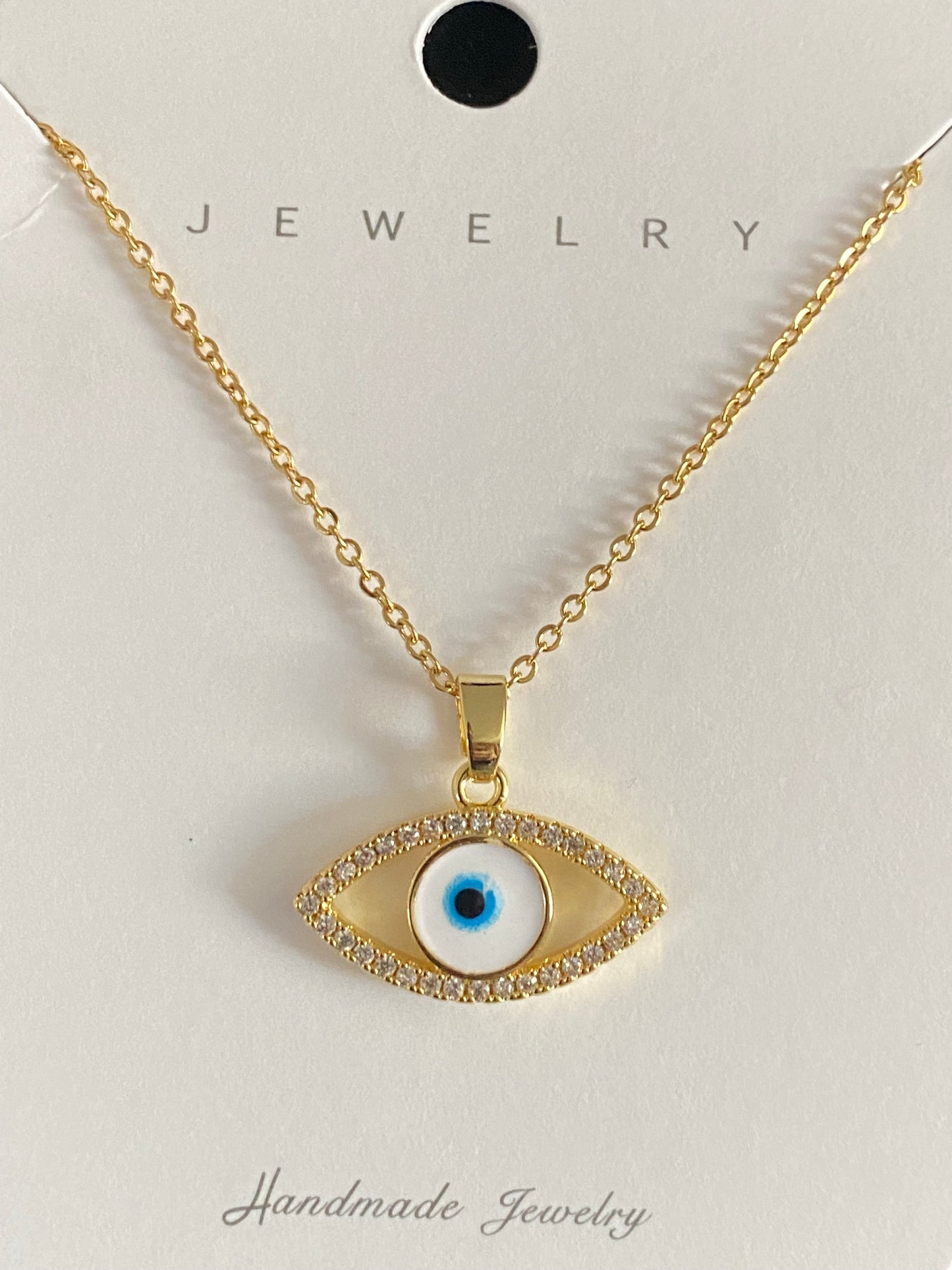 Evil eye Necklace “22 Gold Plated. Cadena de Mal de Ojo . 14k Oro laminado