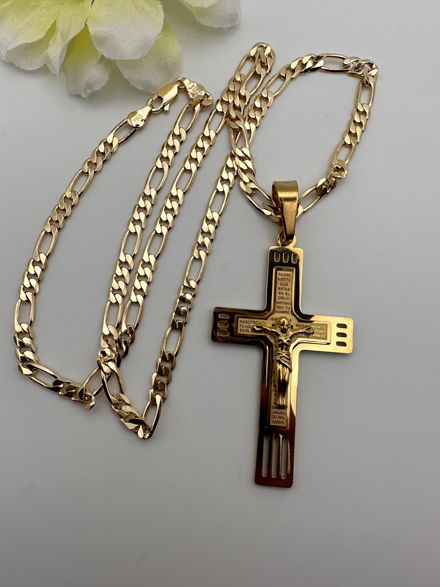 “Father” -Cross Necklace Gold Plated