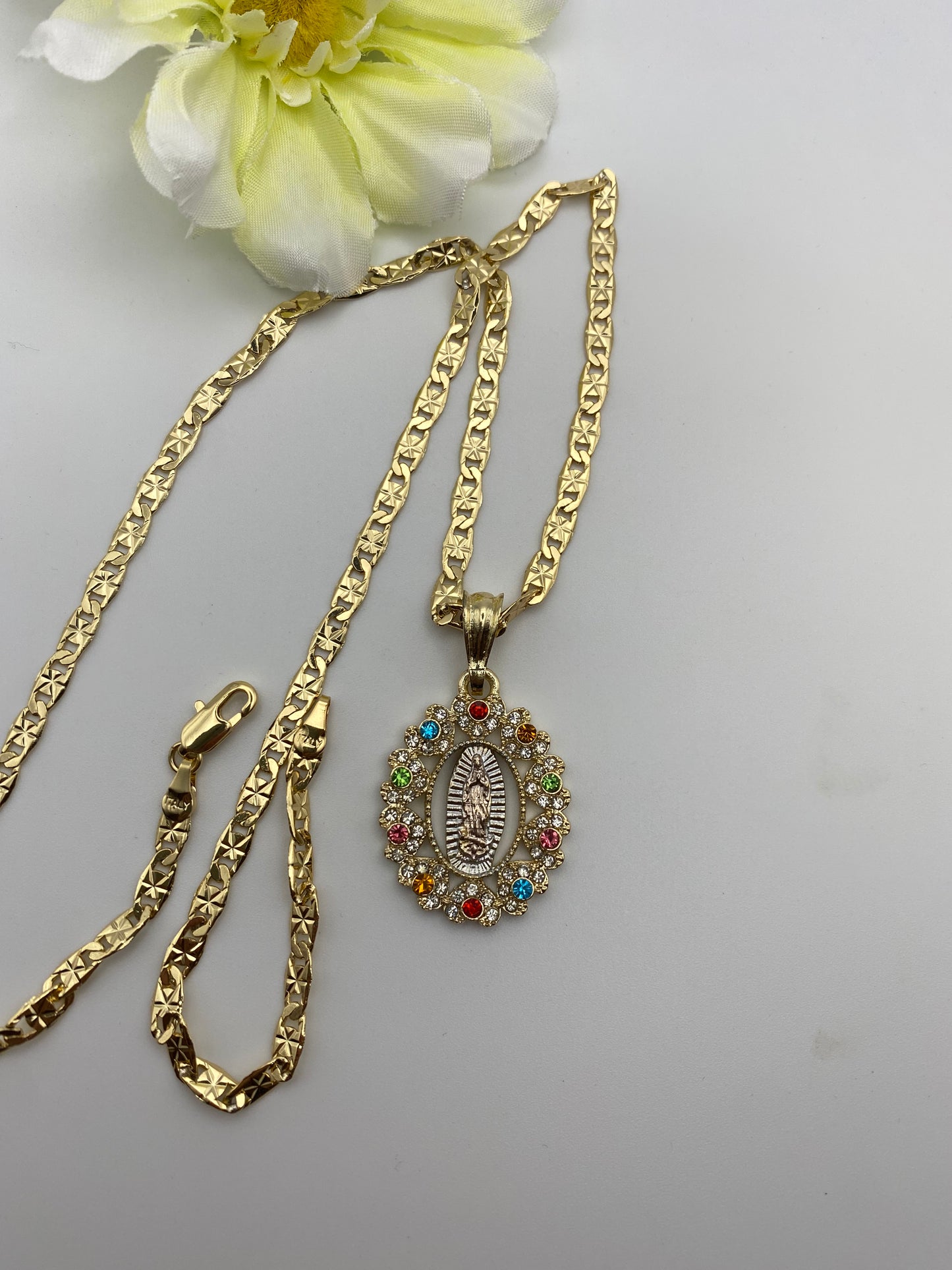 “Jazzy” Virgin Necklace with Colored stones