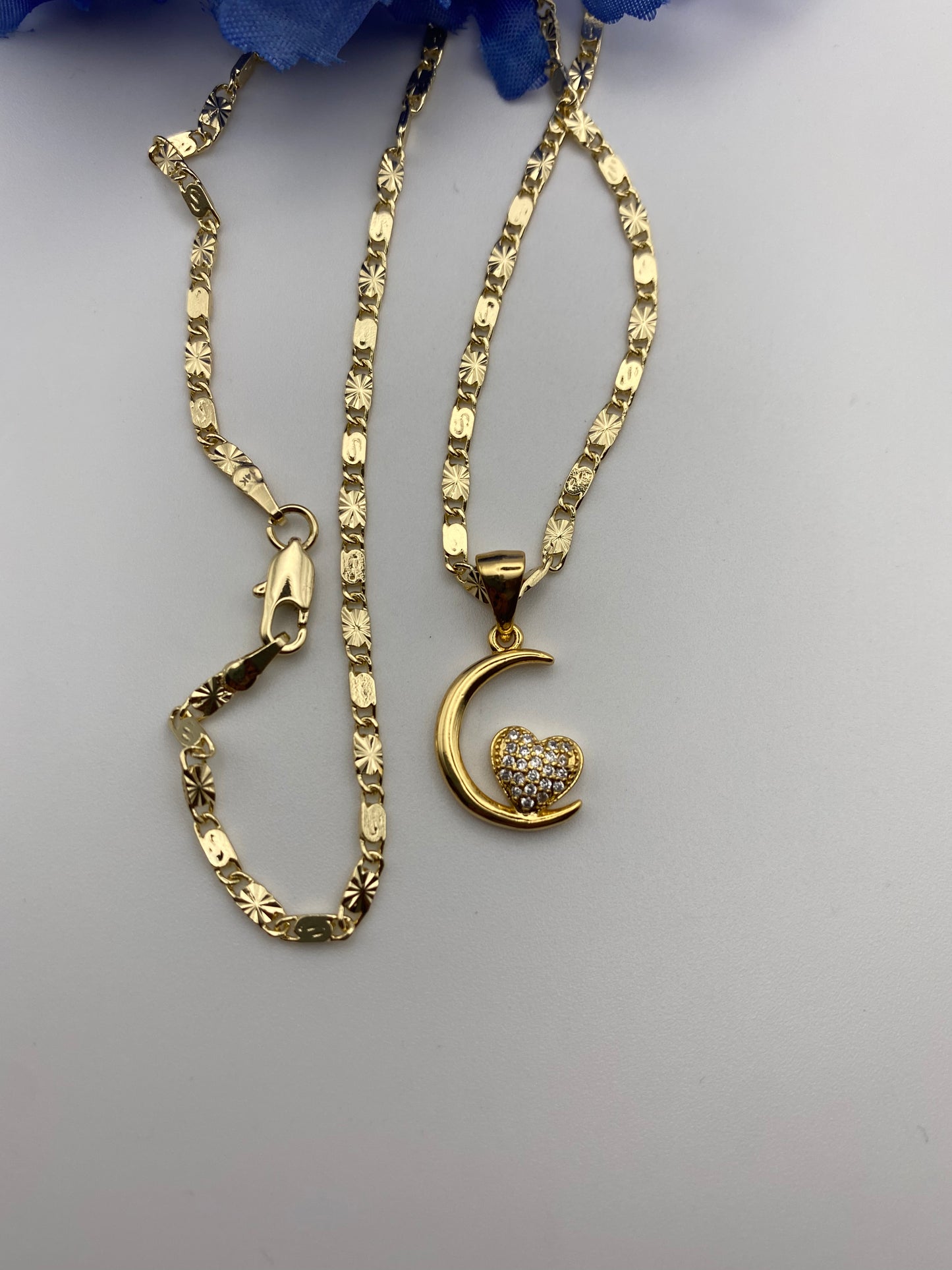 “My half” Heart Moon Necklace -Gold Plated