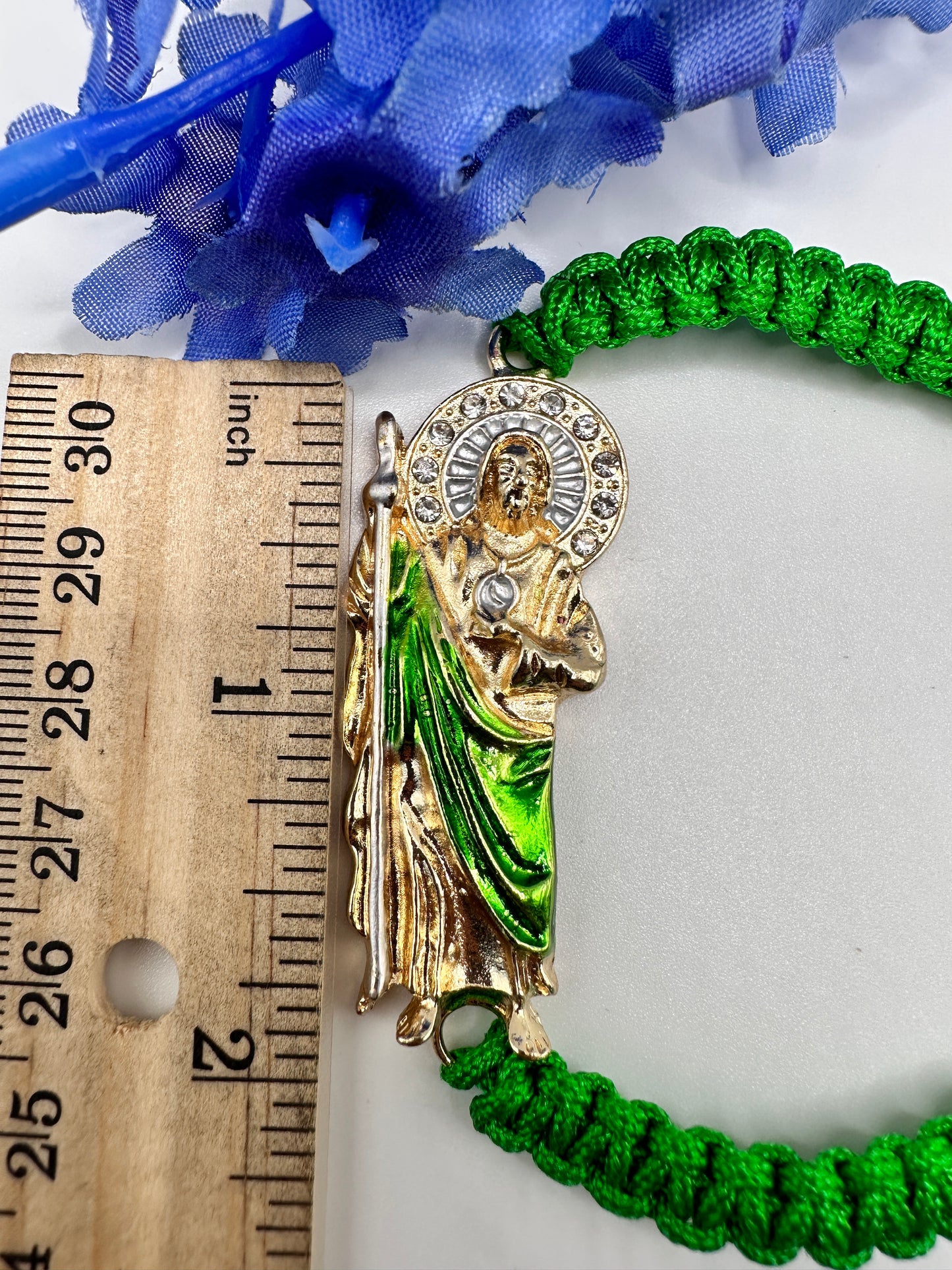 "Positive" St Jude Rope Bracelet with Stones Adjustable (San Judas)