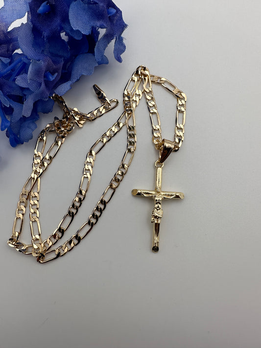 “Peace” Christ Necklace , Jesus in Cross Necklace Gold Plated