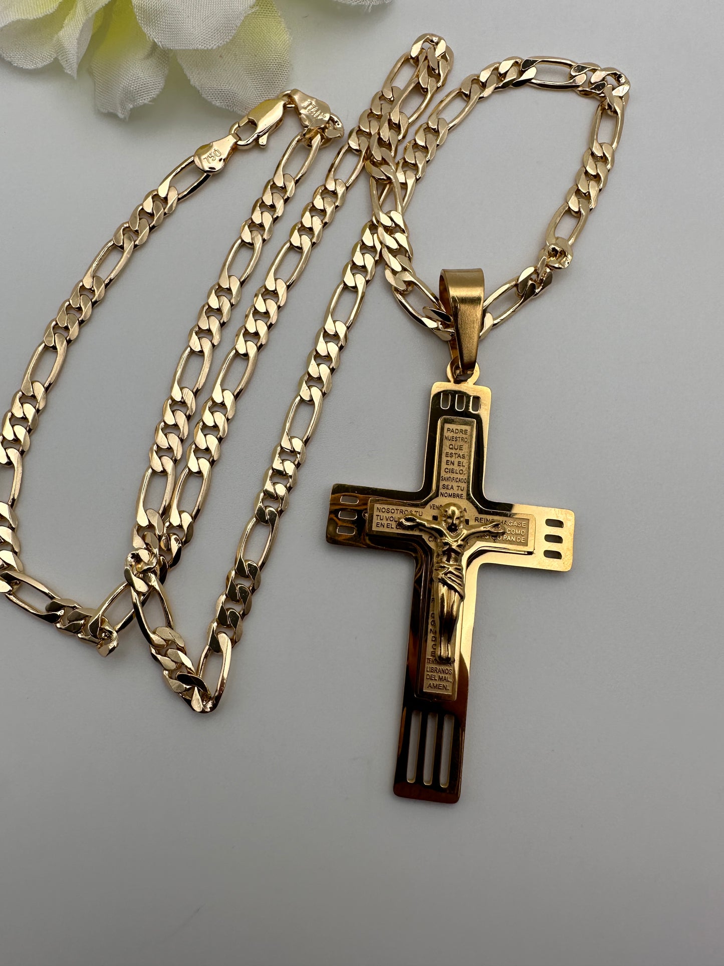 “Father” -Cross Necklace Gold Plated