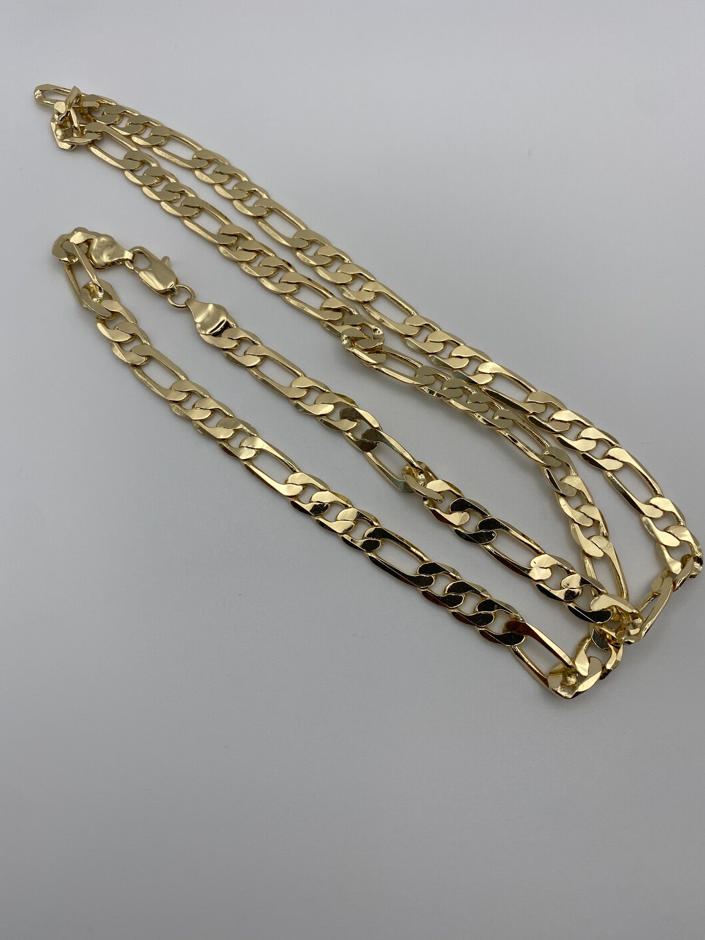 14k Figaro Chain thick 24”Gold Plated