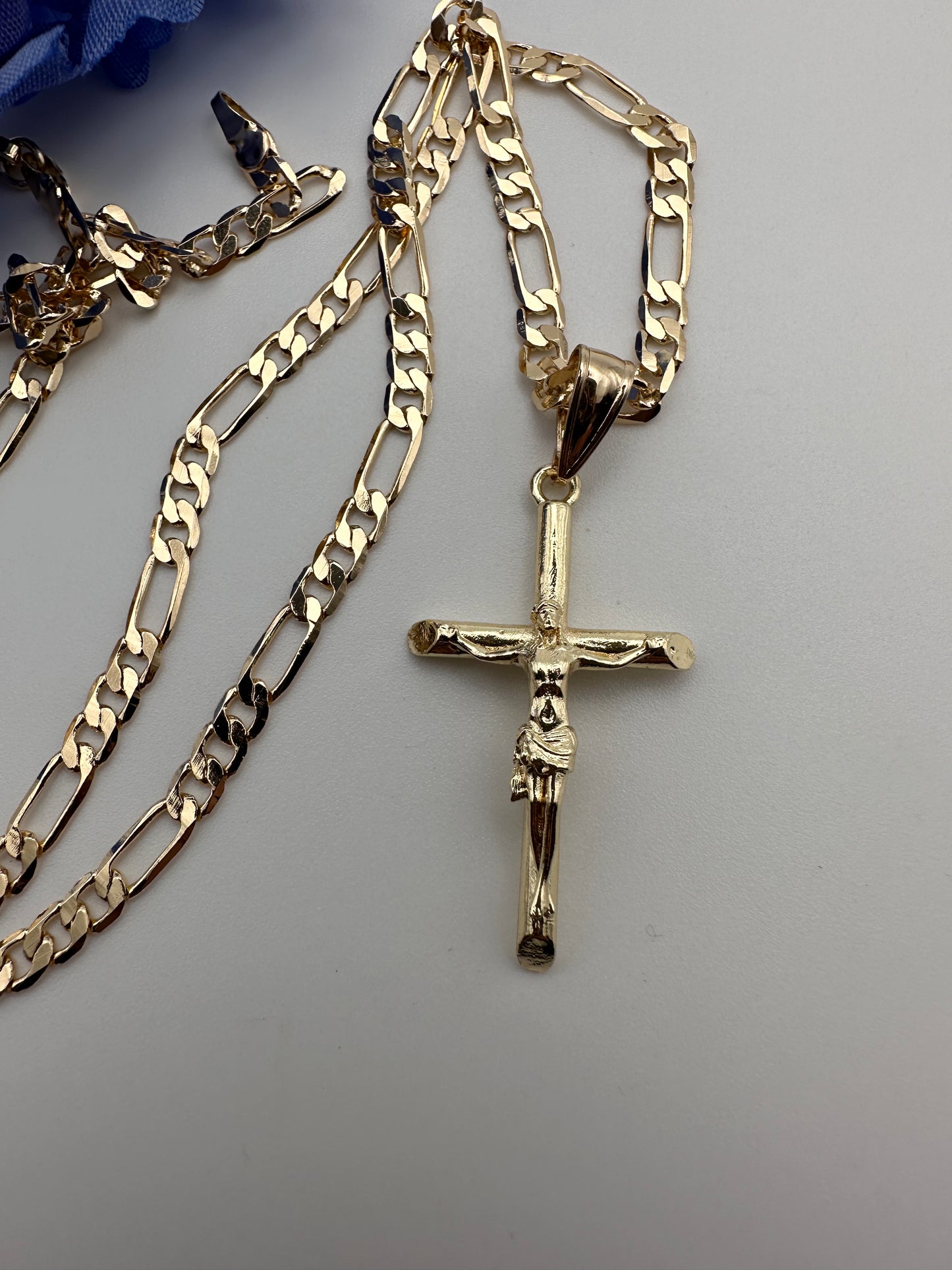 “Peace” Christ Necklace , Jesus in Cross Necklace Gold Plated