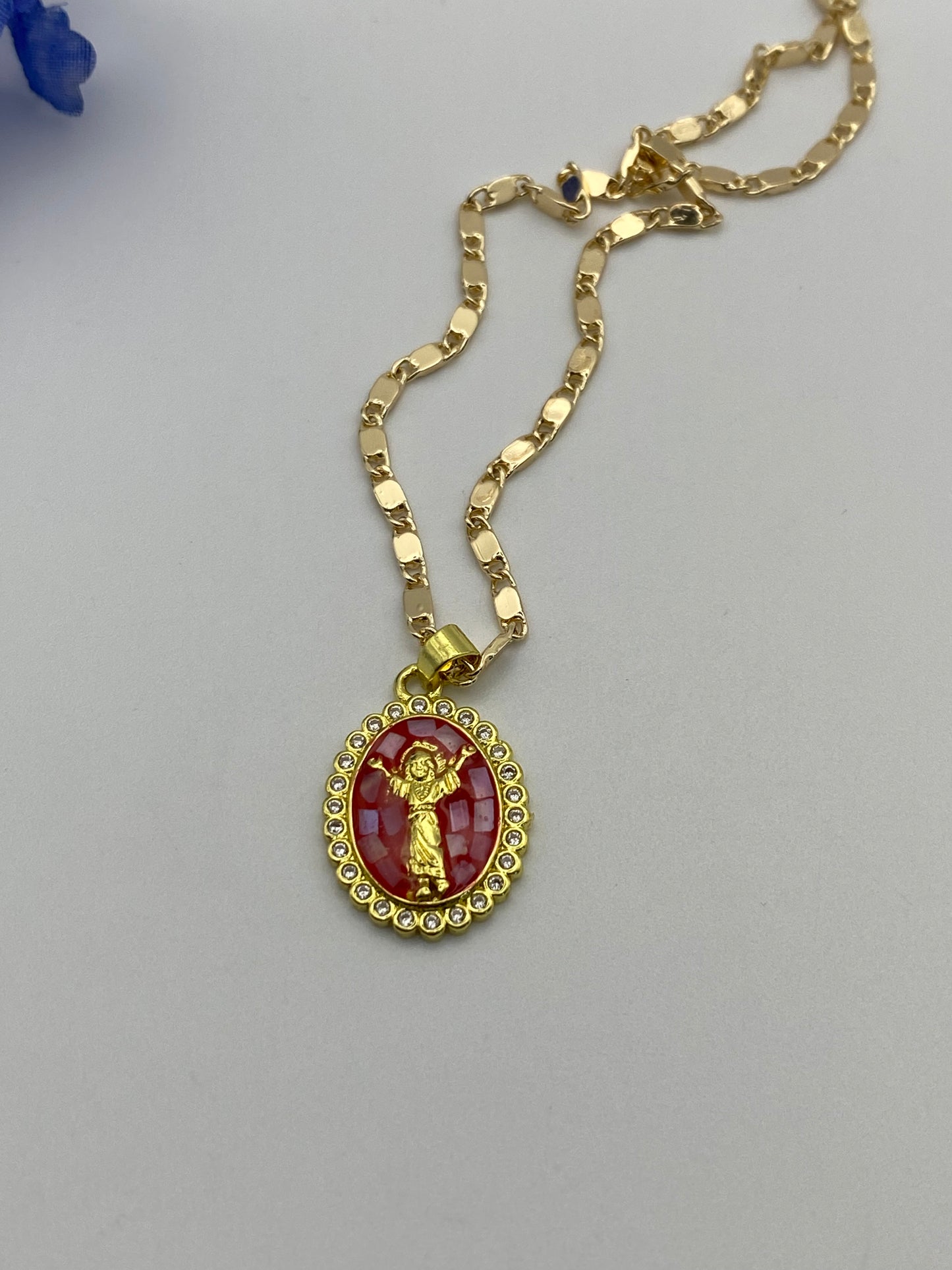 “Baby Jesus” Necklace Gold Plated , Niño Dios Cadena Oro Laminado