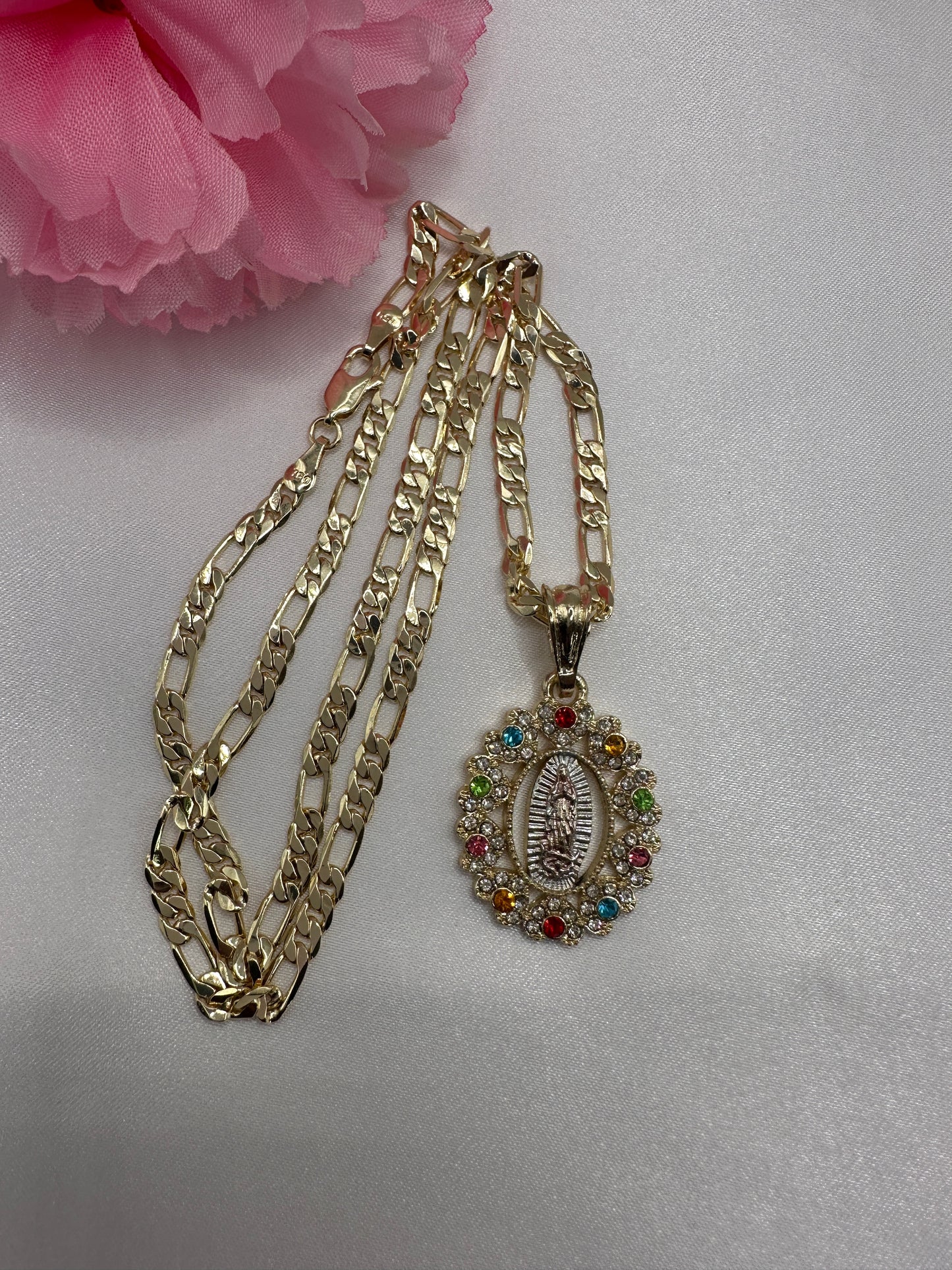 “Jazzy” Virgin Necklace with Colored stones