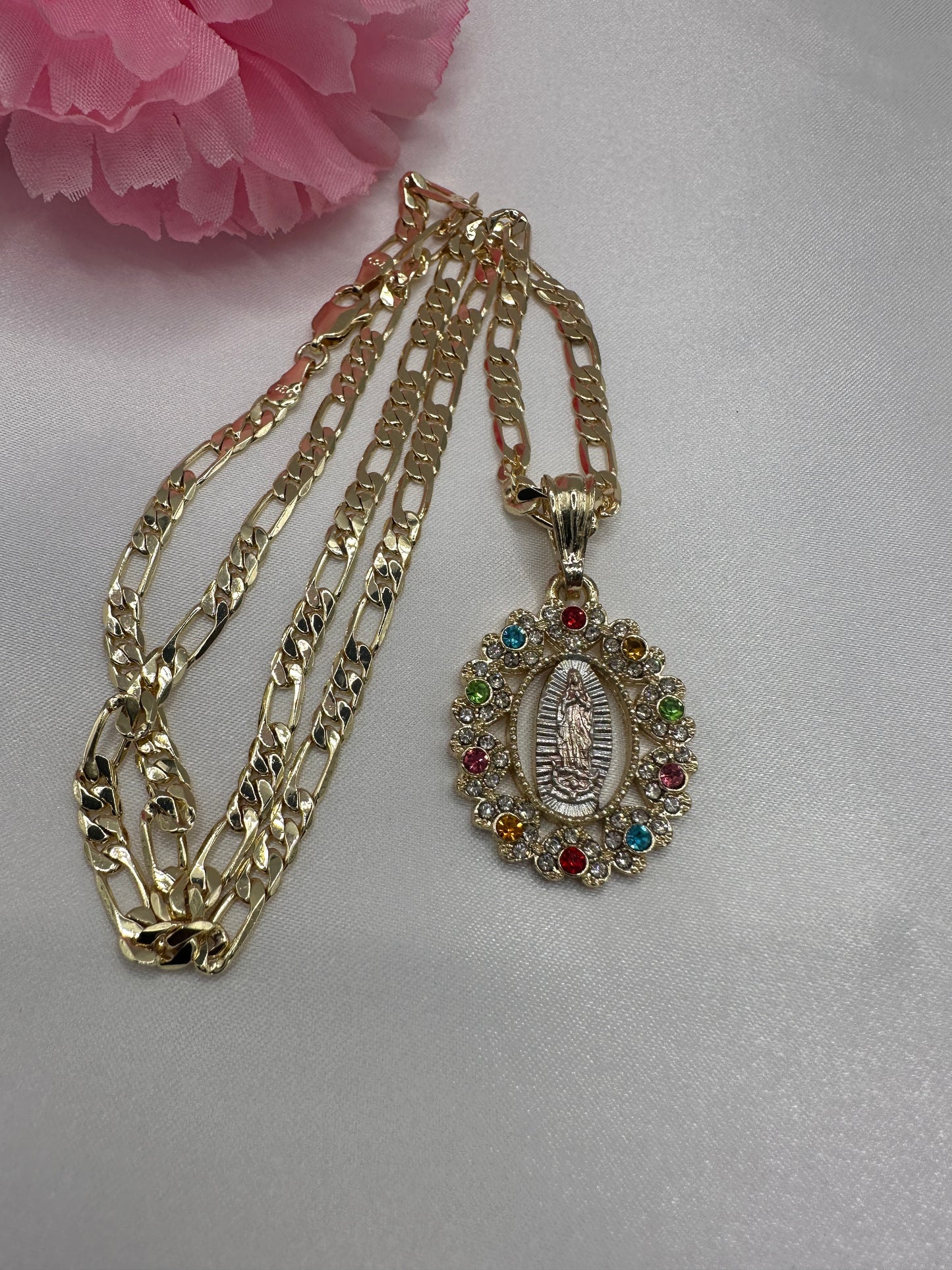 “Jazzy” Virgin Necklace with Colored stones