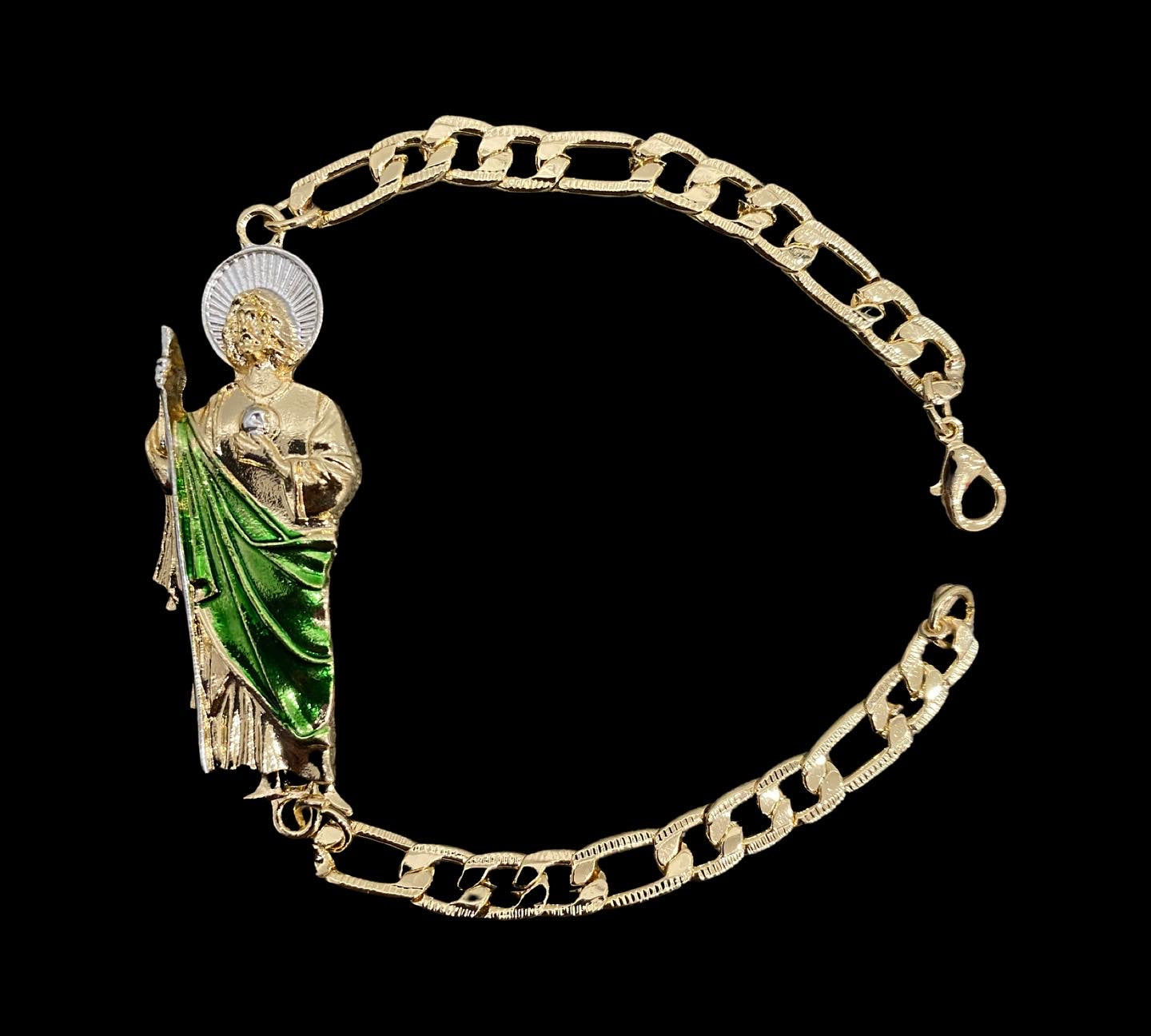 “Forever” St Jude Necklace & Bracelet Set Gold Plated - San Judas Tadeo Pulcera Y Cadena