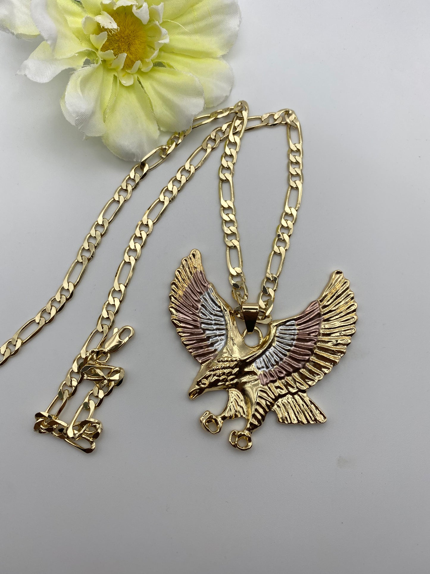 Eagle Tricolor Necklace -Gold Plated