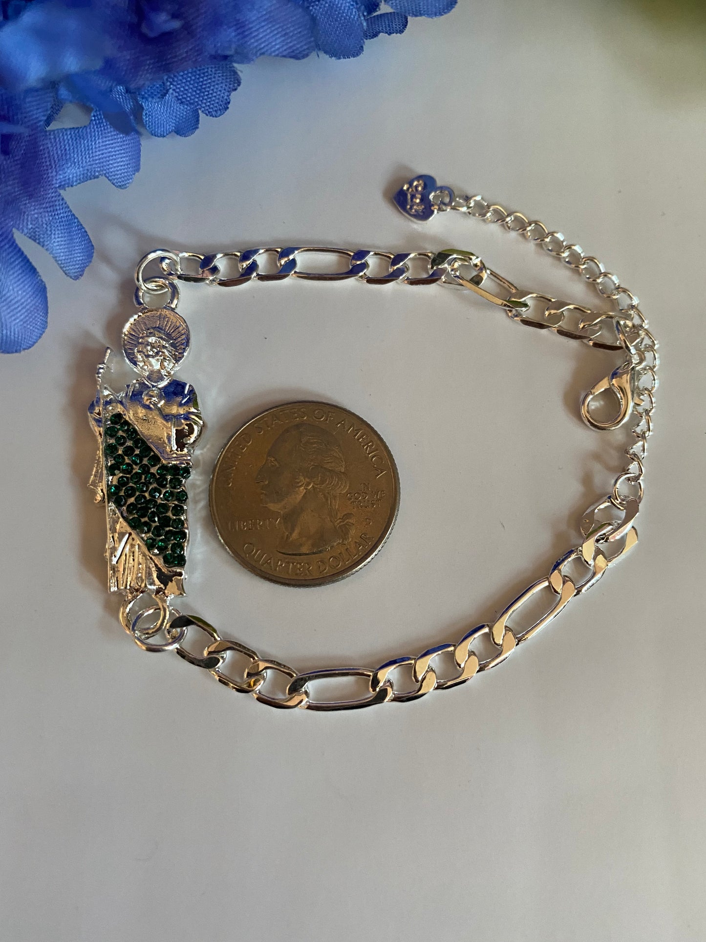 St Jude Bracelet Silver Plated-San Judas Pulcera