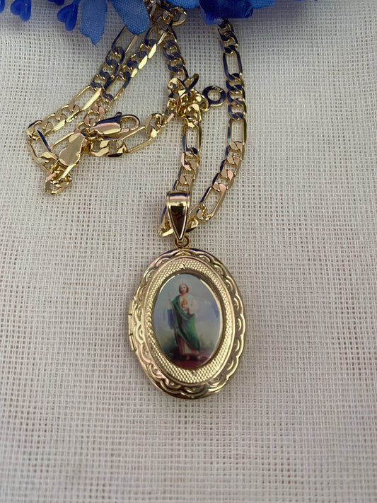 “Memories” St Jude Locket -Gold Plated