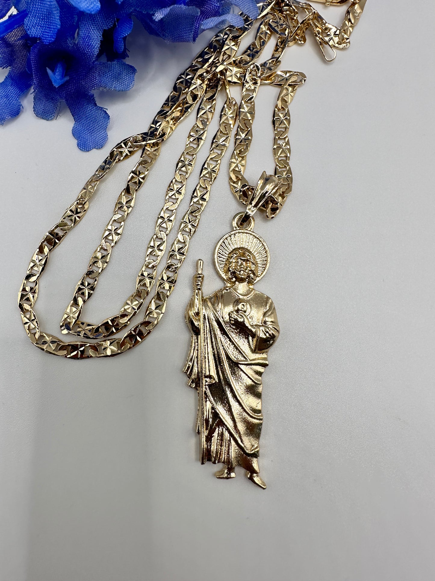 "Miracle" Saint Jude Necklace Gold Plated . (San Judas)