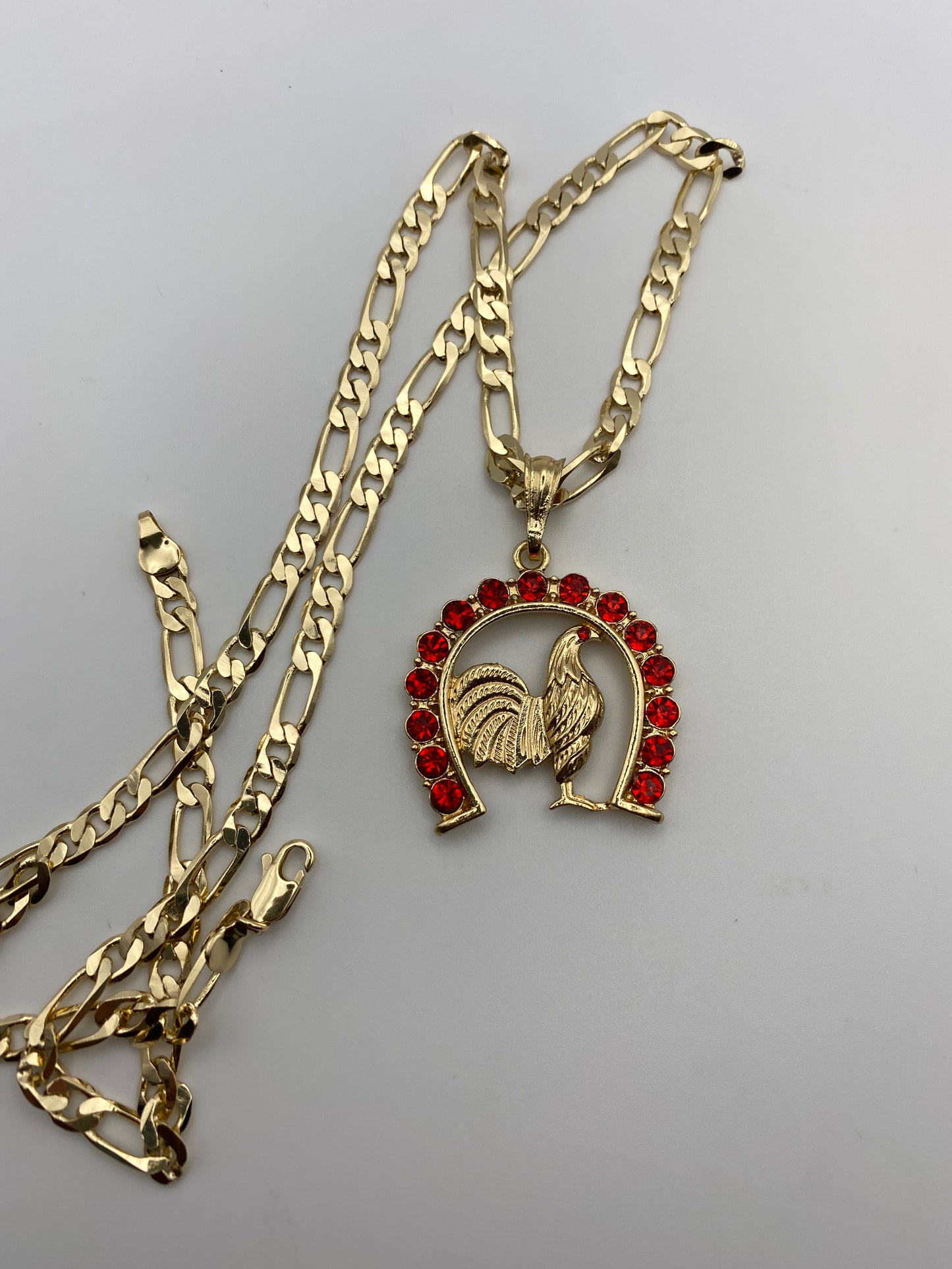 Gallo (Rooster) Necklace with a Red Stones