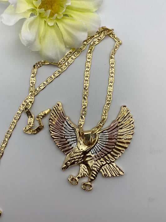 Eagle Tricolor Necklace -Gold Plated