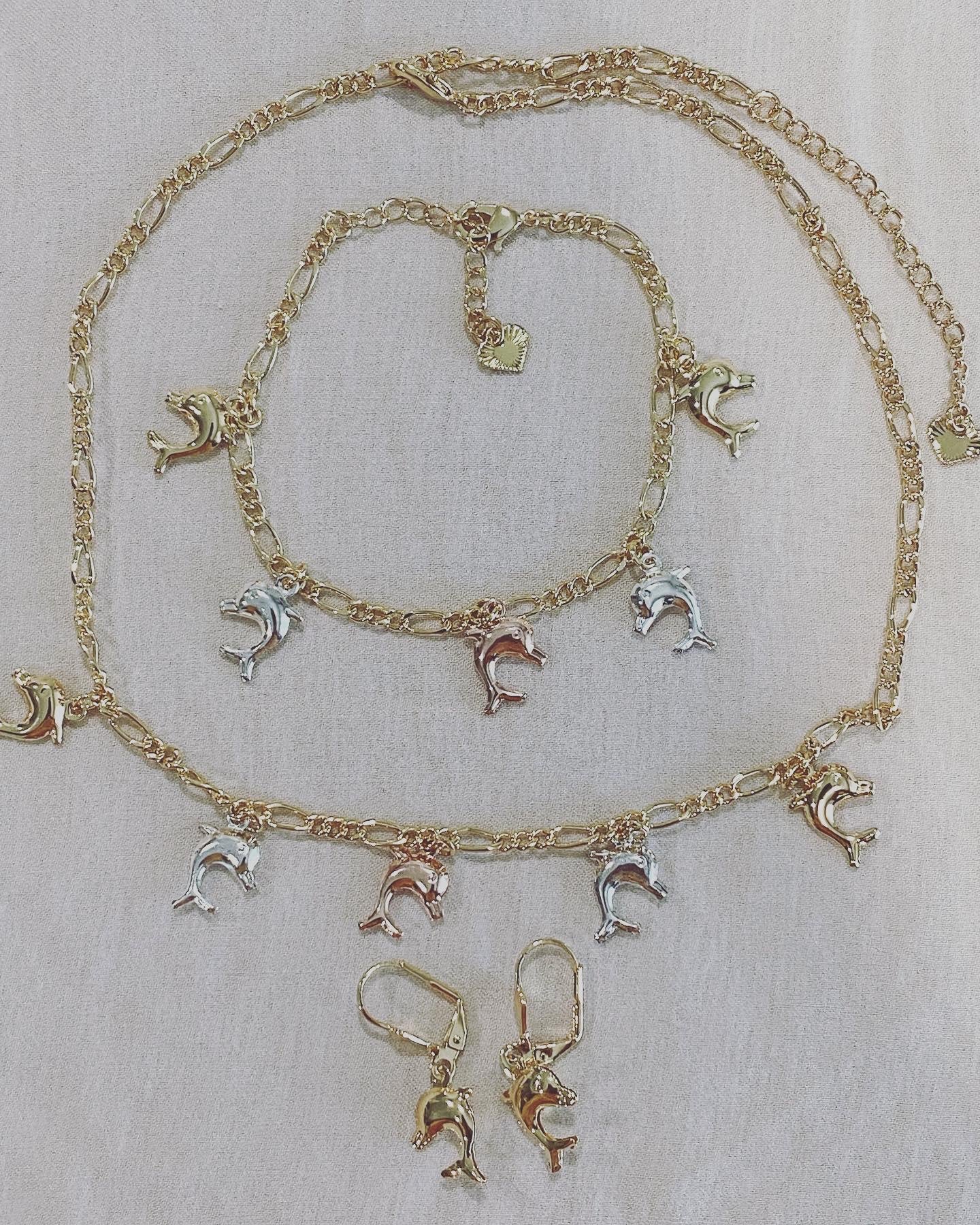 Dolphin Necklace ,bracelet & Earings.