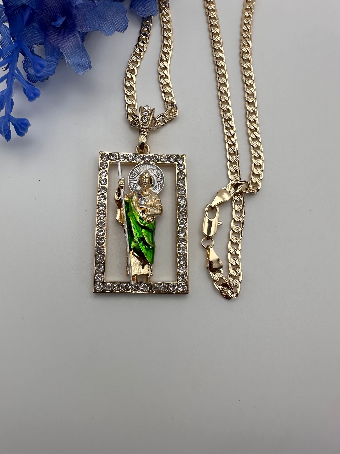 “Save me “ San Judas/ St Jude  Necklace Gold Plated