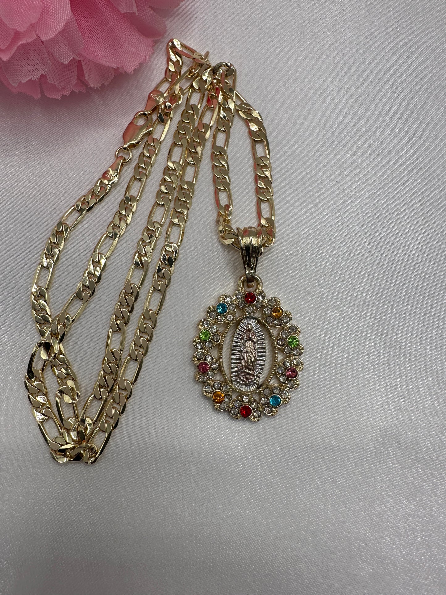 “Jazzy” Virgin Necklace with Colored stones