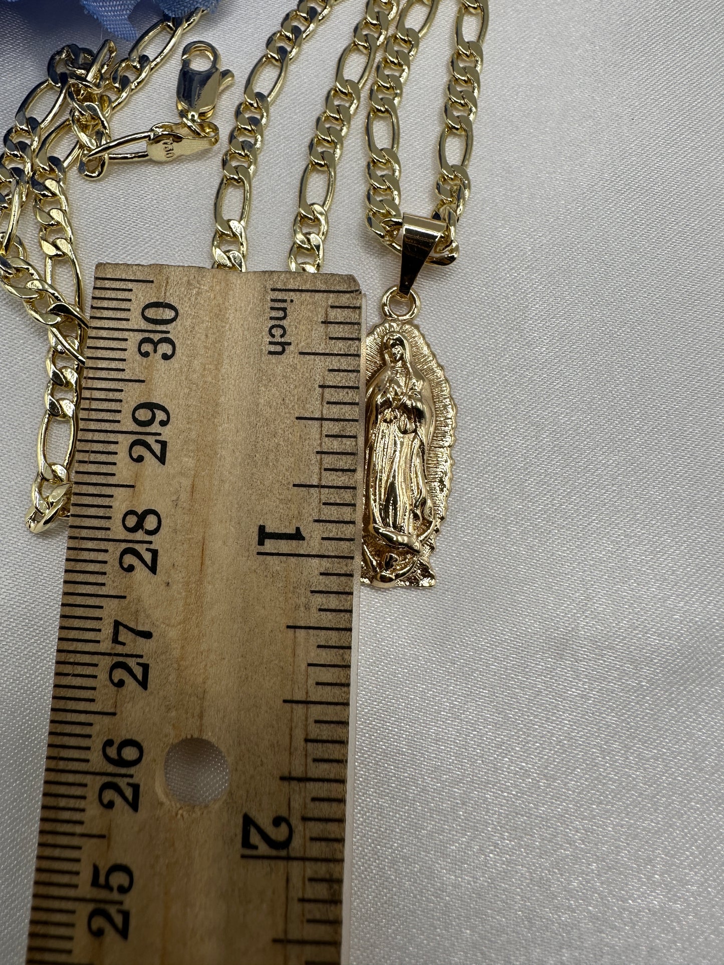 “Camelia” Our Lady Guadalupe Necklace Gold Plated (Virgen Necklace)