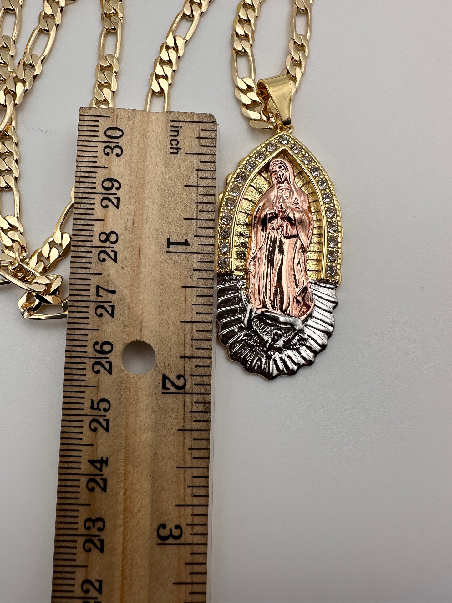 “Mia” Virgin (Virgen) Necklace Tricolor Gold Plated 18k