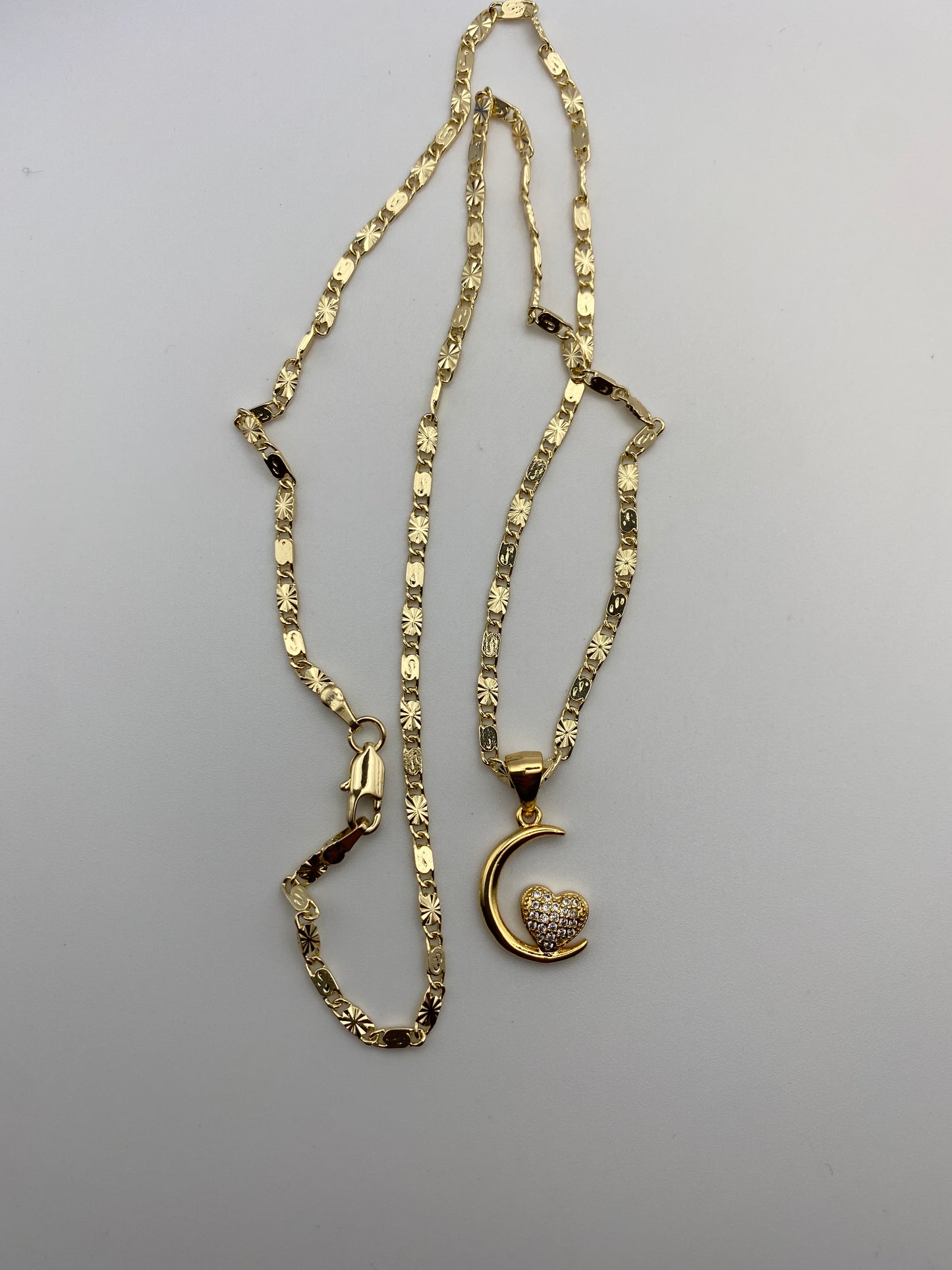 “My half” Heart Moon Necklace -Gold Plated