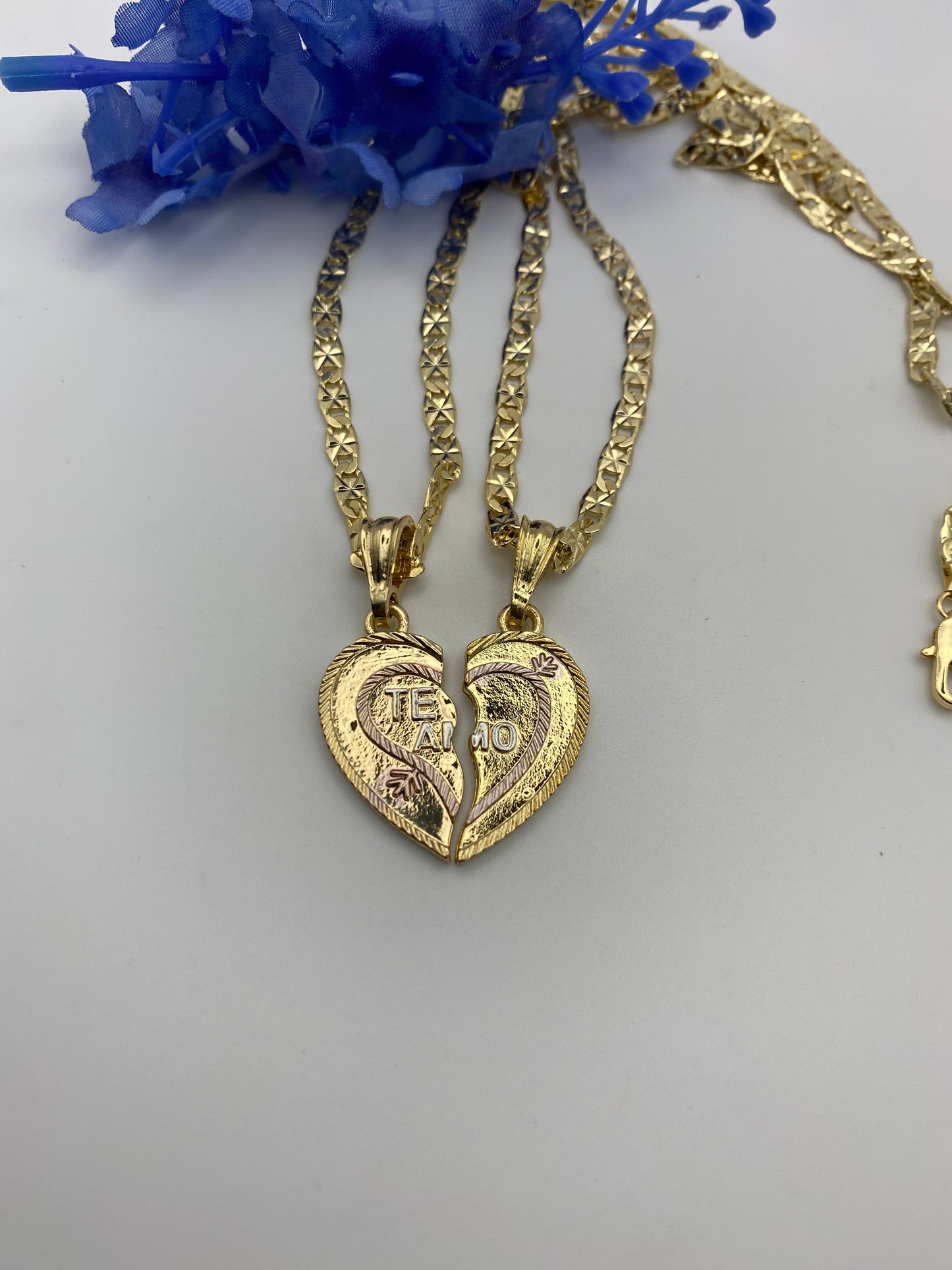 “4ever” Heart Half's Necklace Set for Couples