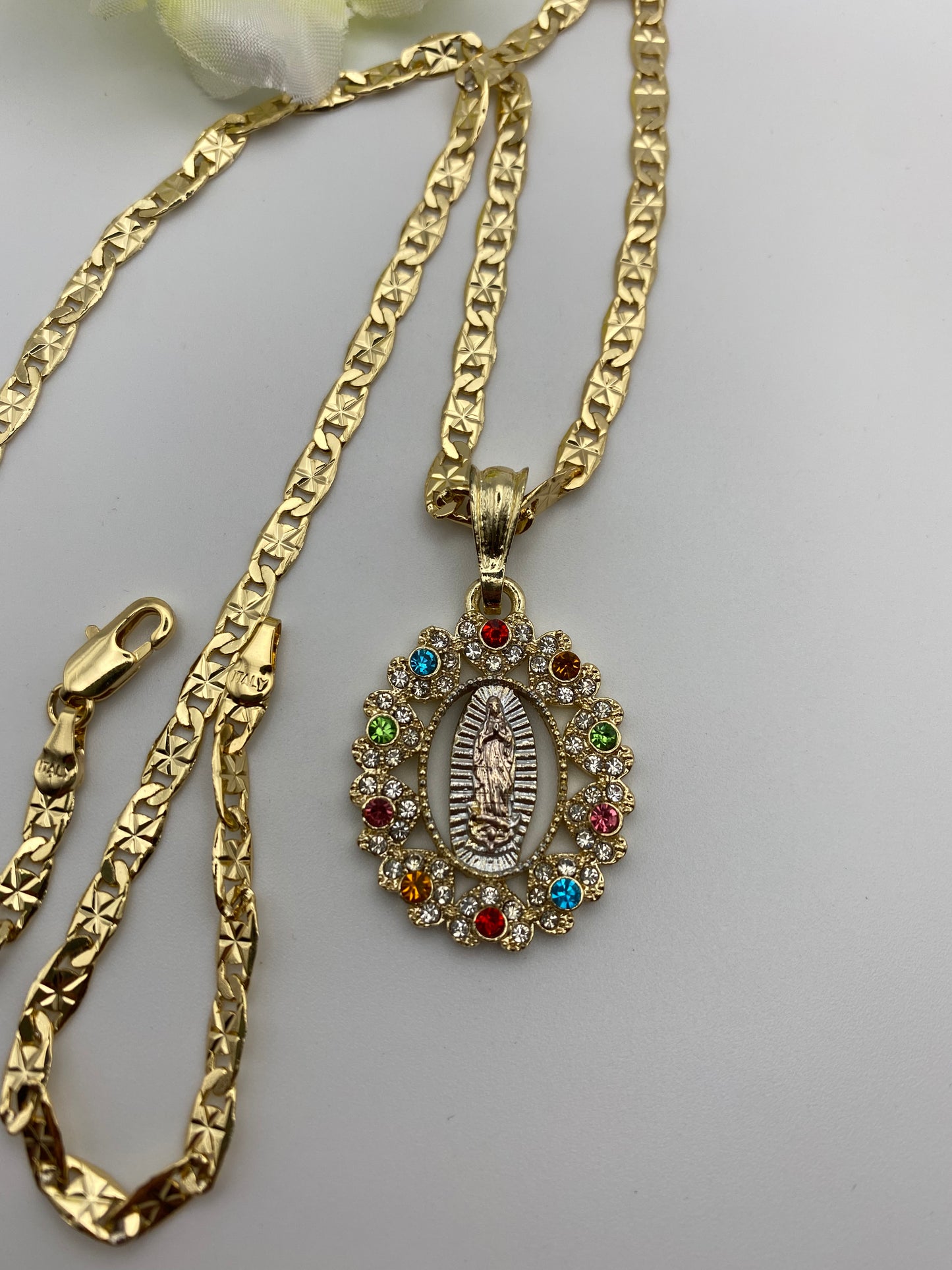 “Jazzy” Virgin Necklace with Colored stones