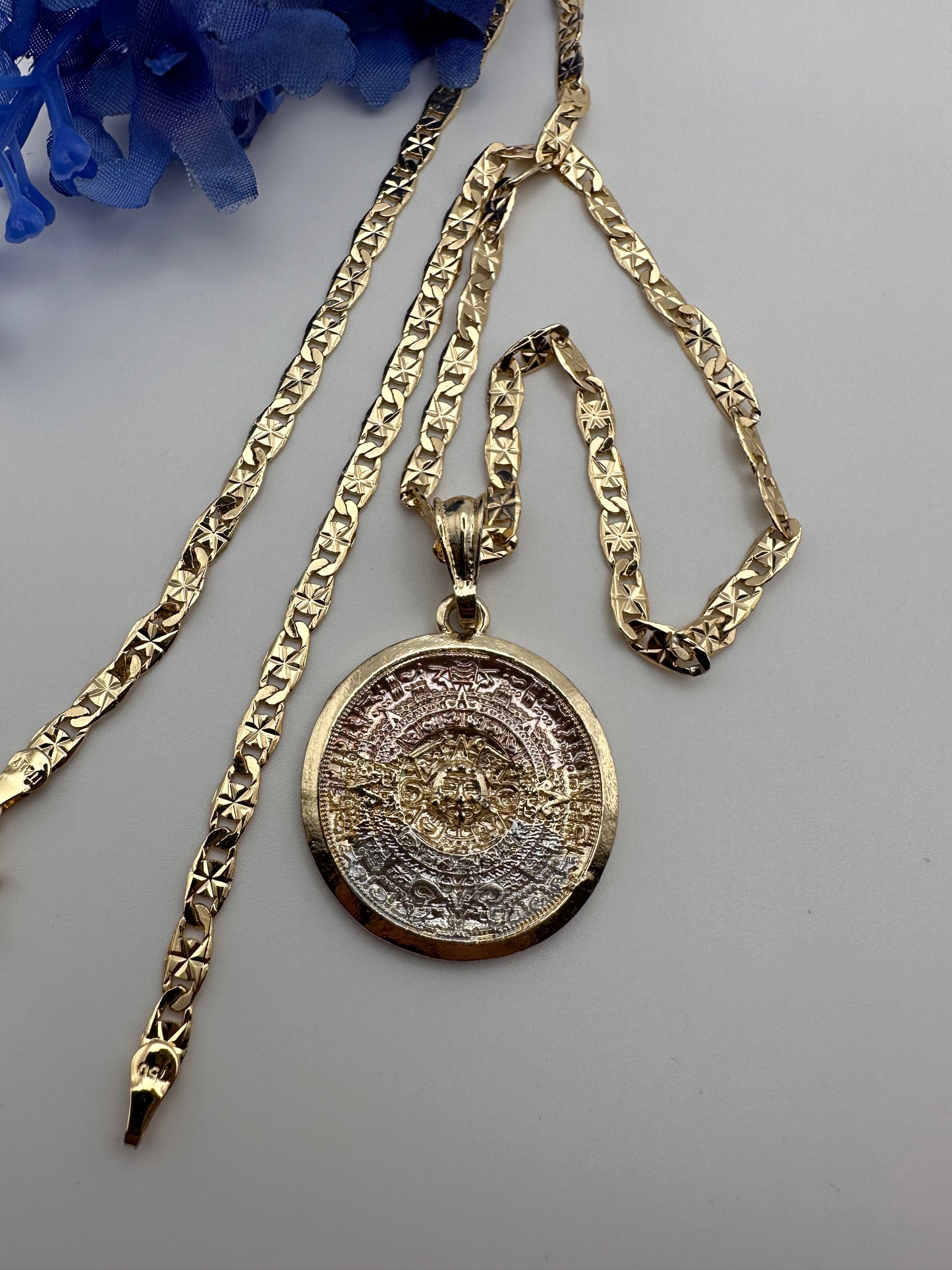 "Aztec" Calendar Necklace - Calendario Azteca con Cadena