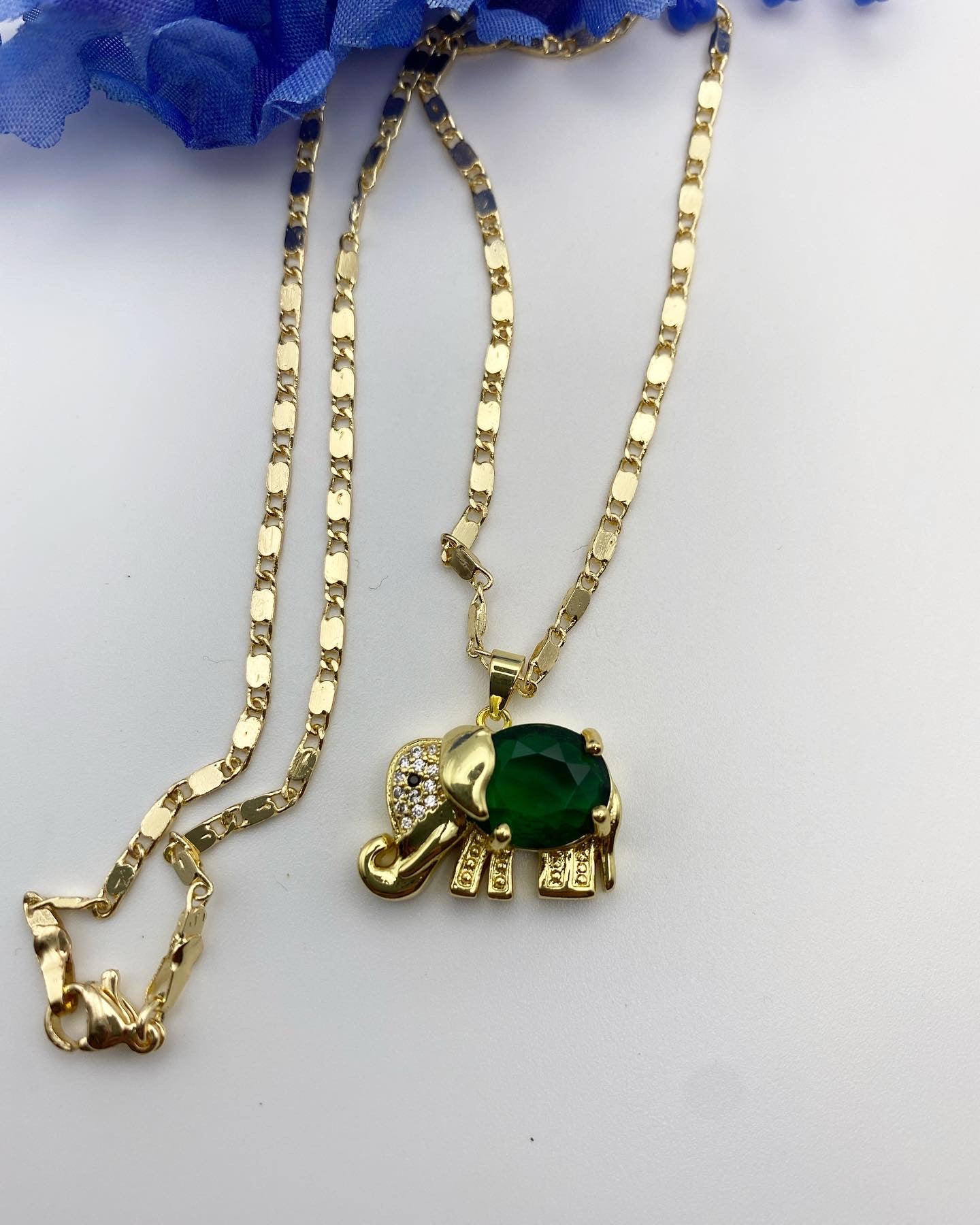 “My Green” Elephant Necklace (Money & Good Luck)