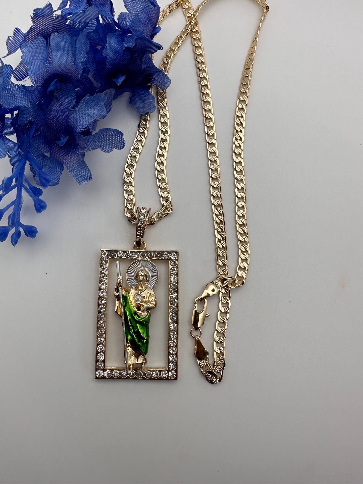 “Save me “ San Judas/ St Jude  Necklace Gold Plated