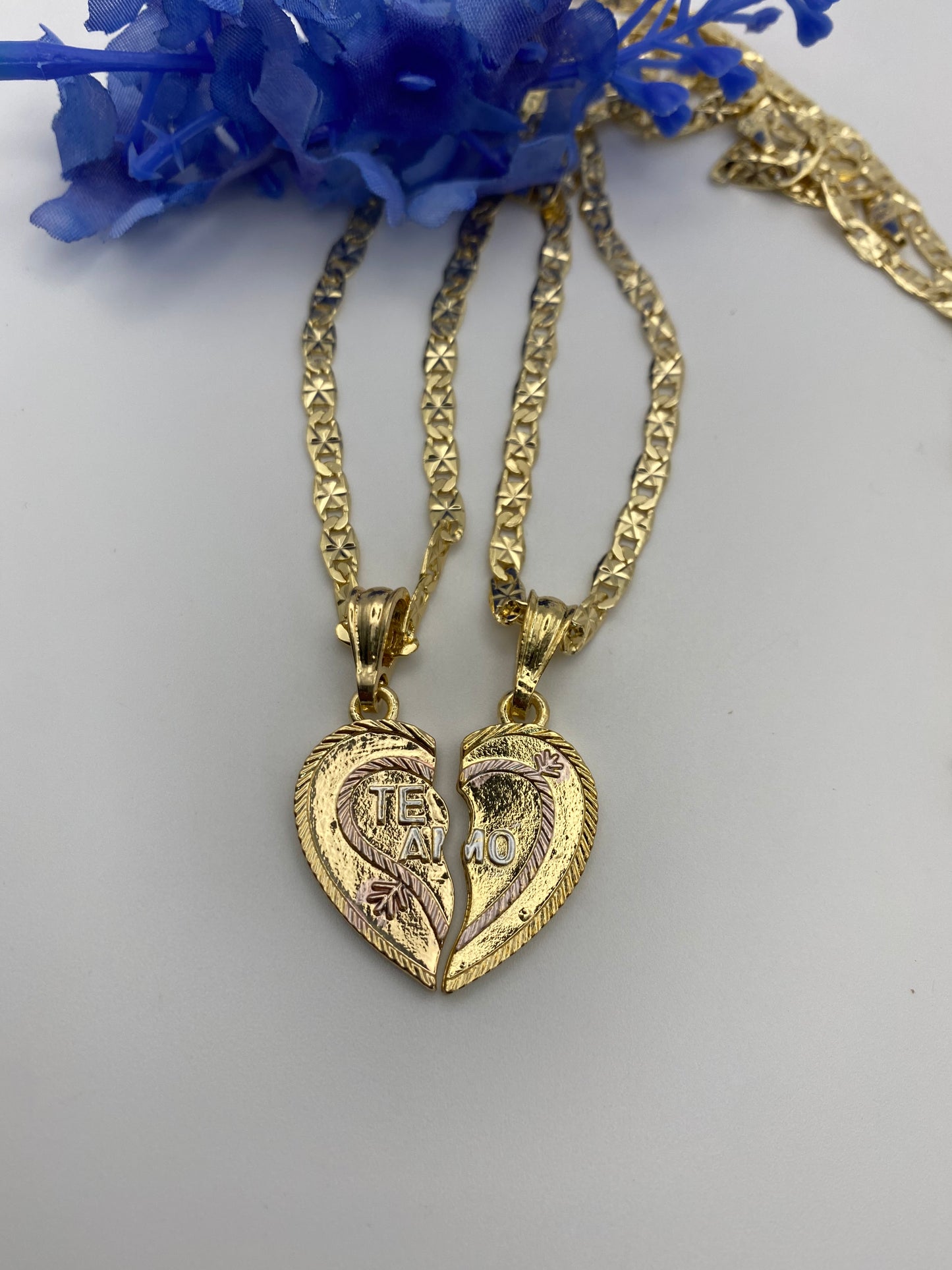 “4ever” Heart Half's Necklace Set for Couples