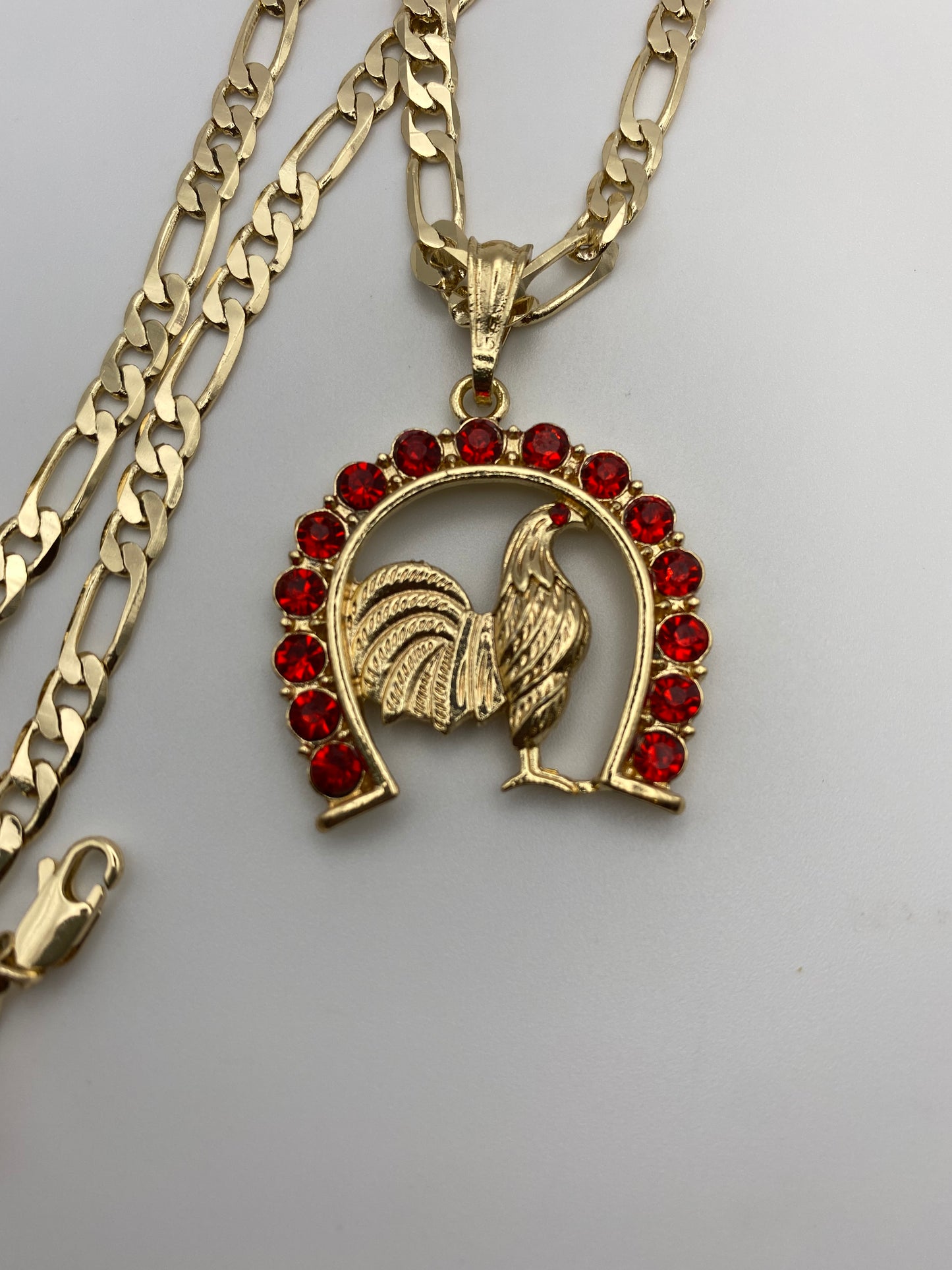 Gallo (Rooster) Necklace with a Red Stones