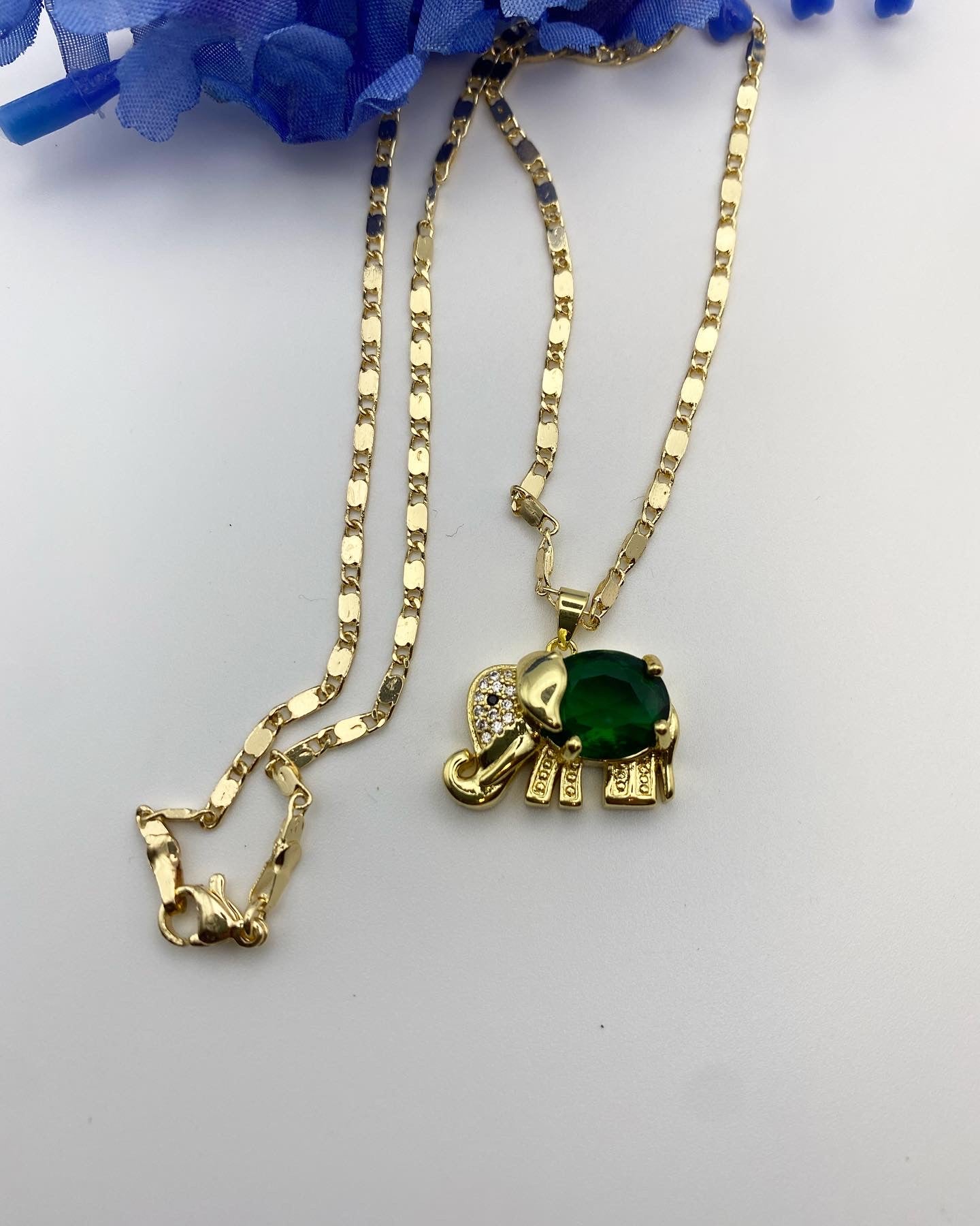 “My Green” Elephant Necklace (Money & Good Luck)