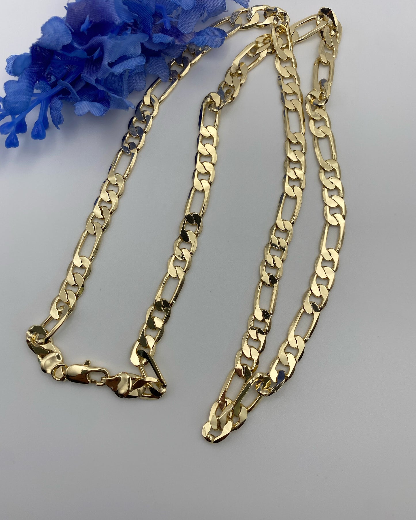 14k Figaro Chain thick 24”Gold Plated