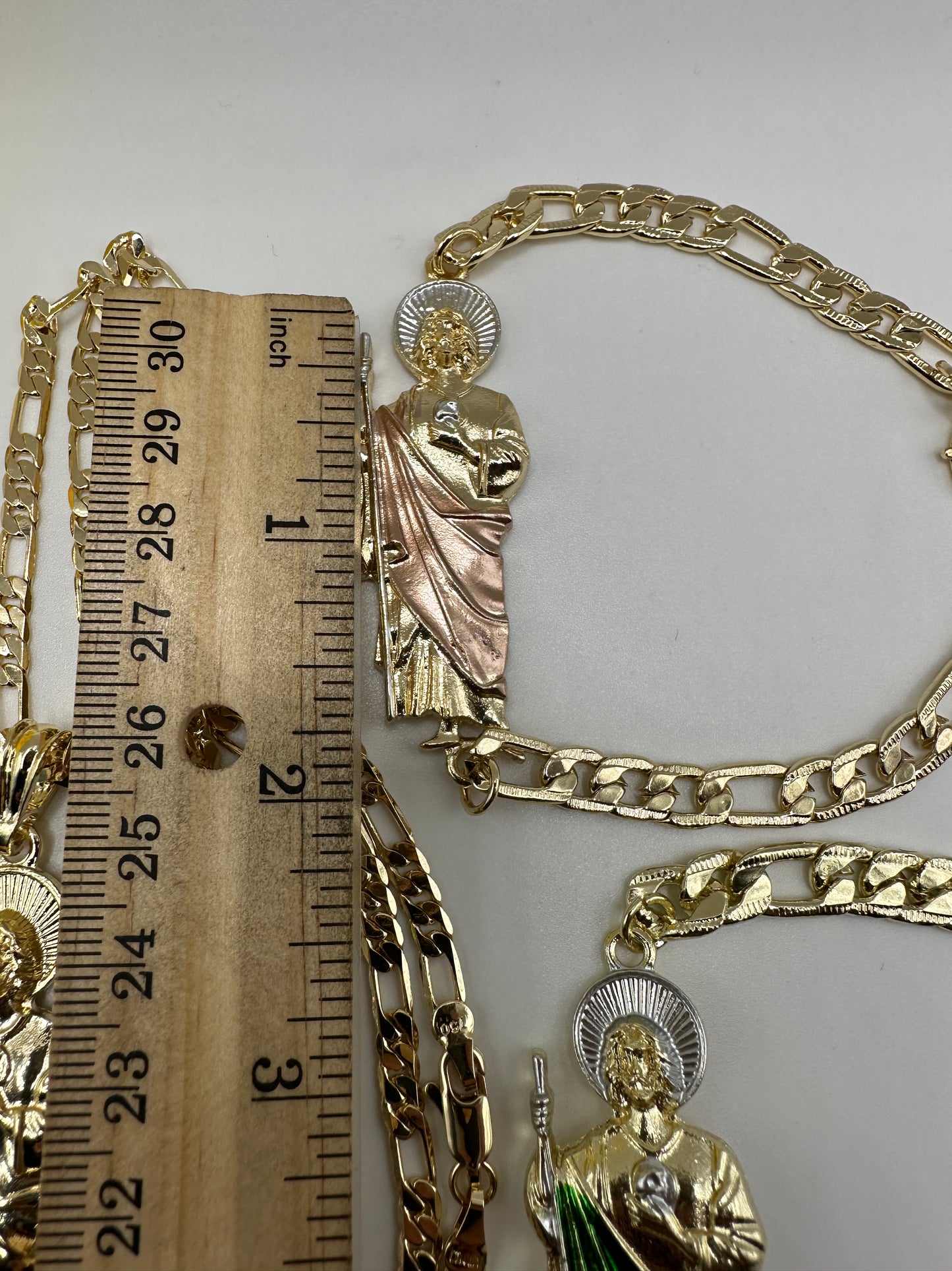 “Complete” St Jude Necklace and Bracelet Set for Two-Gold Plated