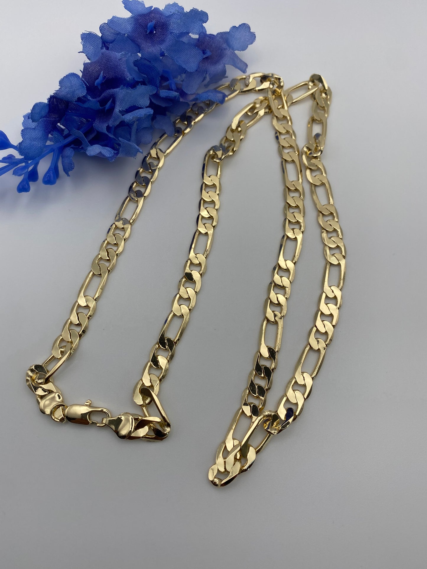 14k Figaro Chain thick 24”Gold Plated