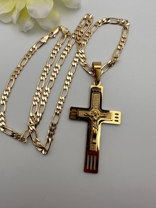 “Father” -Cross Necklace Gold Plated