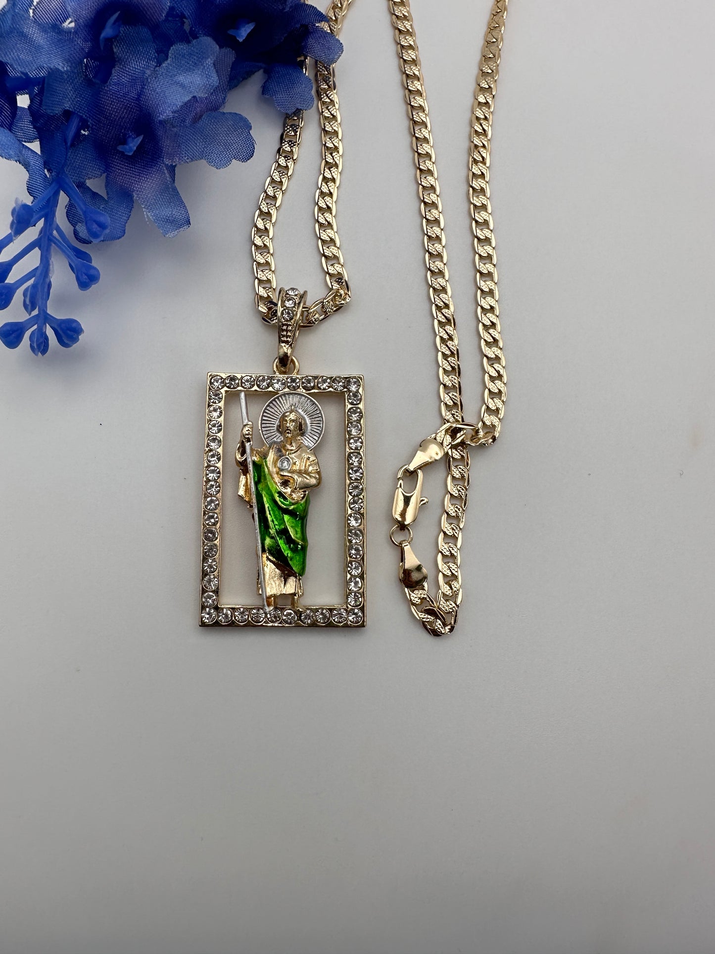 “Save me “ San Judas/ St Jude  Necklace Gold Plated