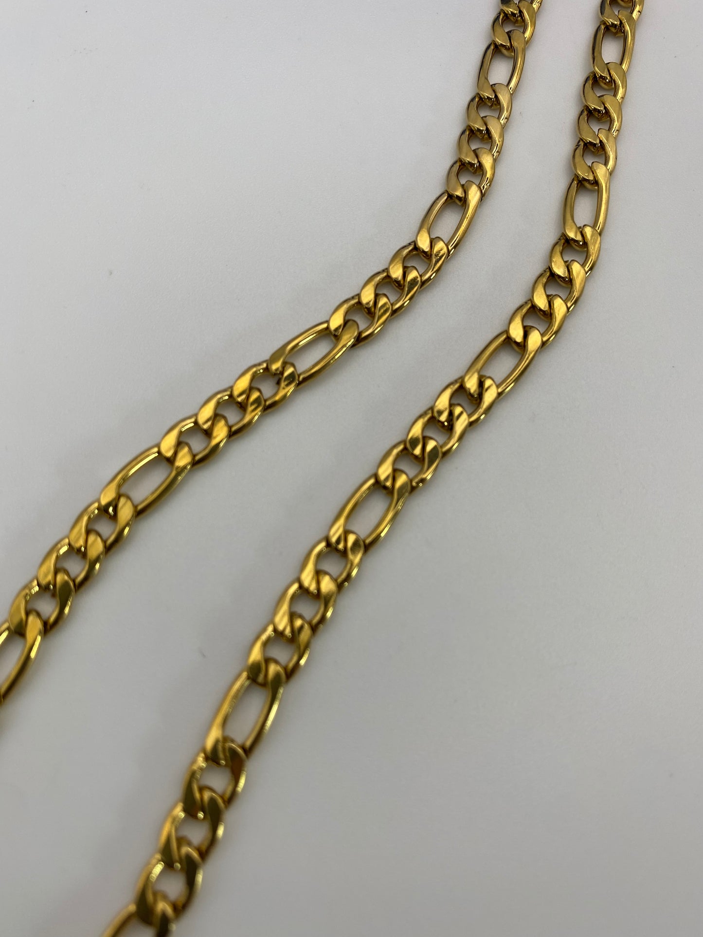 Stainless Steel Figaro 24” Chain Gold Dipped