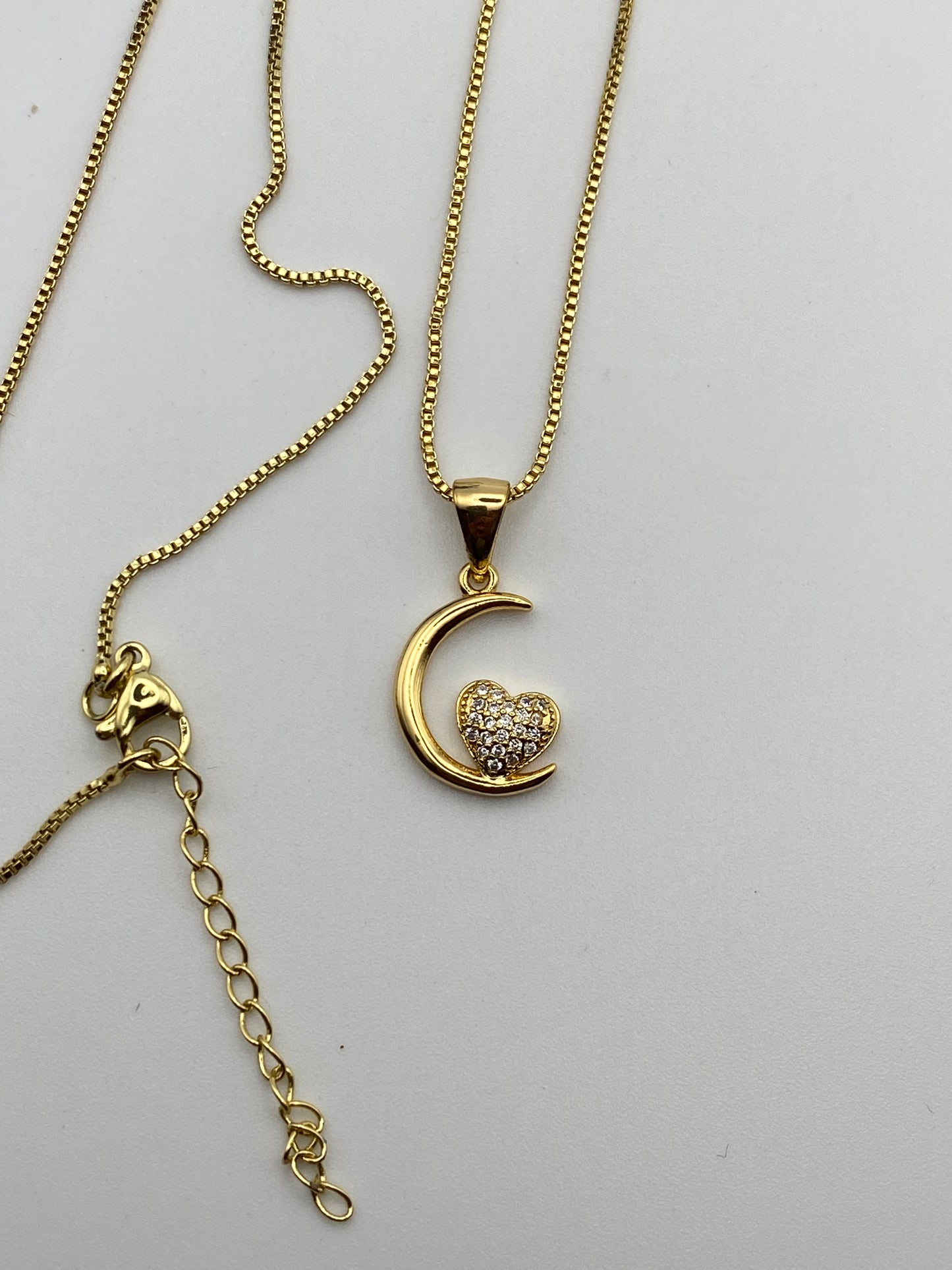 “My half” Heart Moon Necklace -Gold Plated