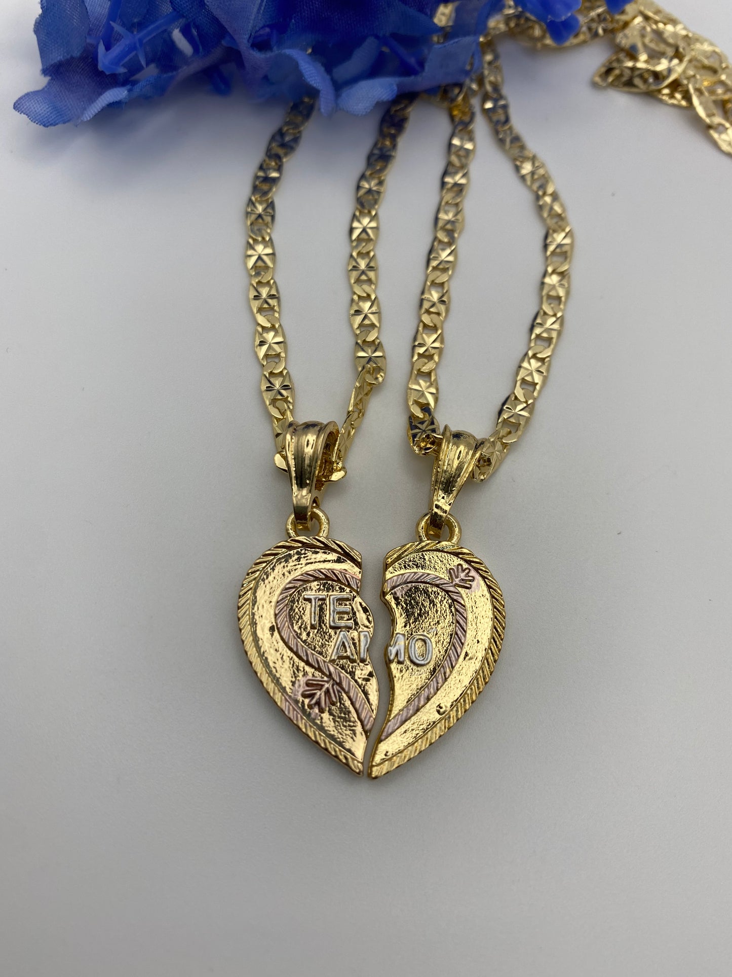 “4ever” Heart Half's Necklace Set for Couples