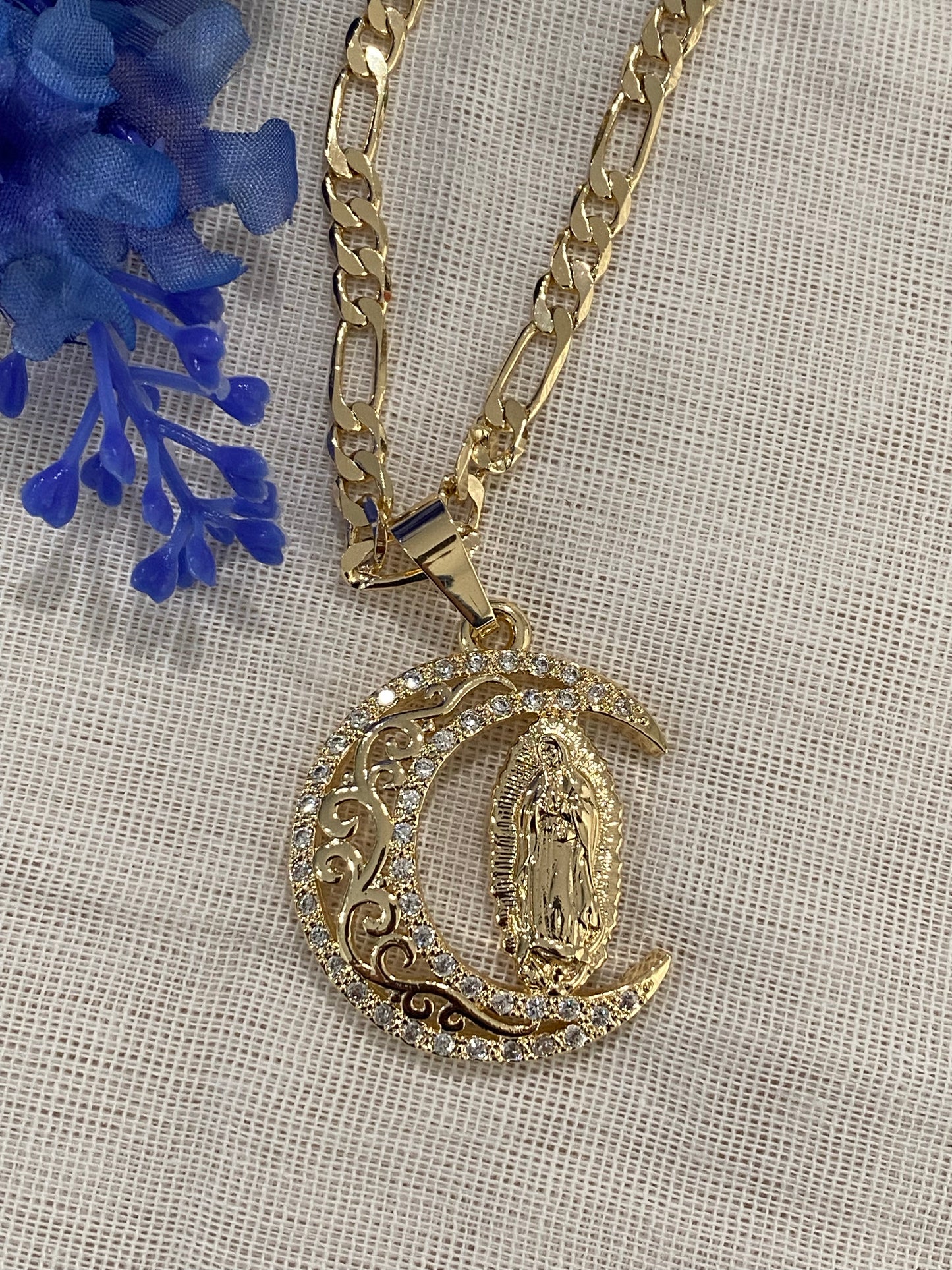 14k Half Moon Virgin Necklace