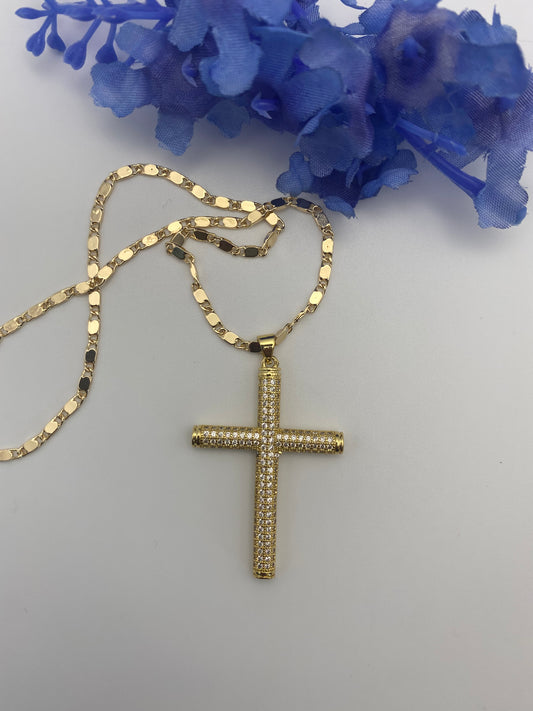 “All Fine” Cross Necklace double sided -Gold Plated