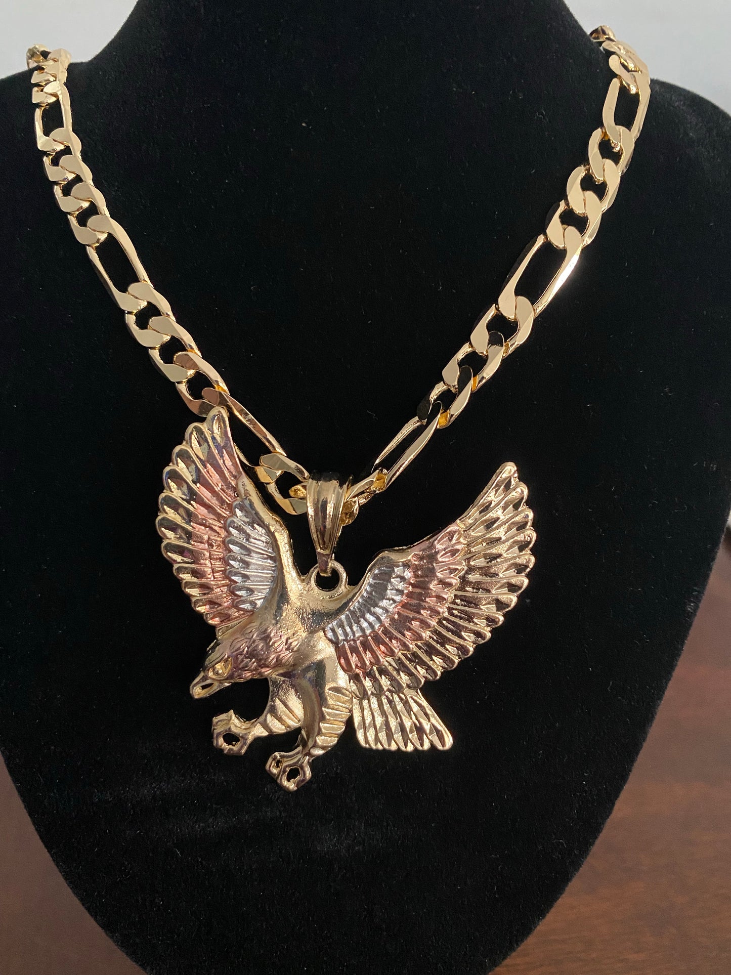 “Eagle” Necklace with Thick Chain. -Gold Plated