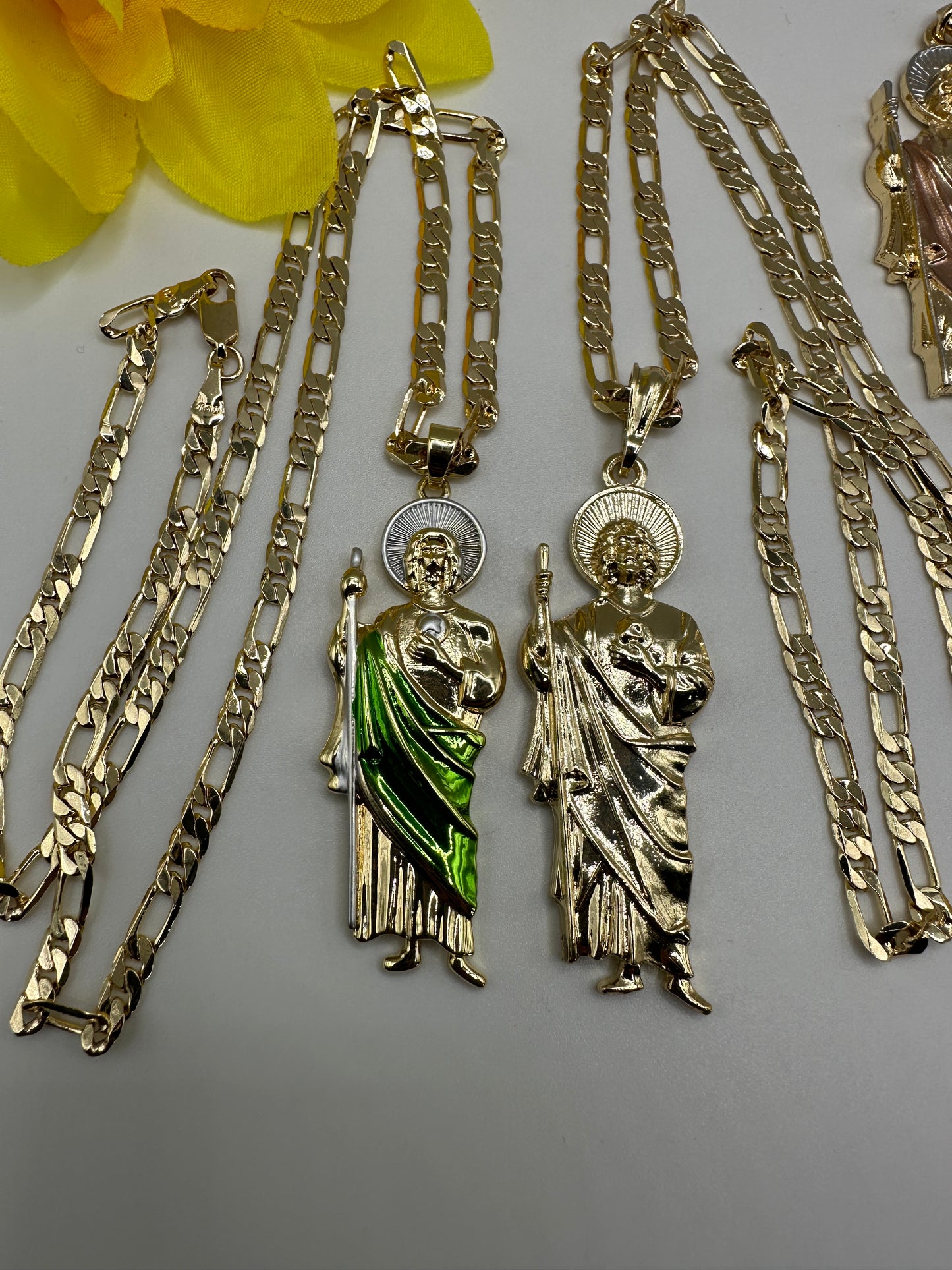 “Complete” St Jude Necklace and Bracelet Set for Two-Gold Plated