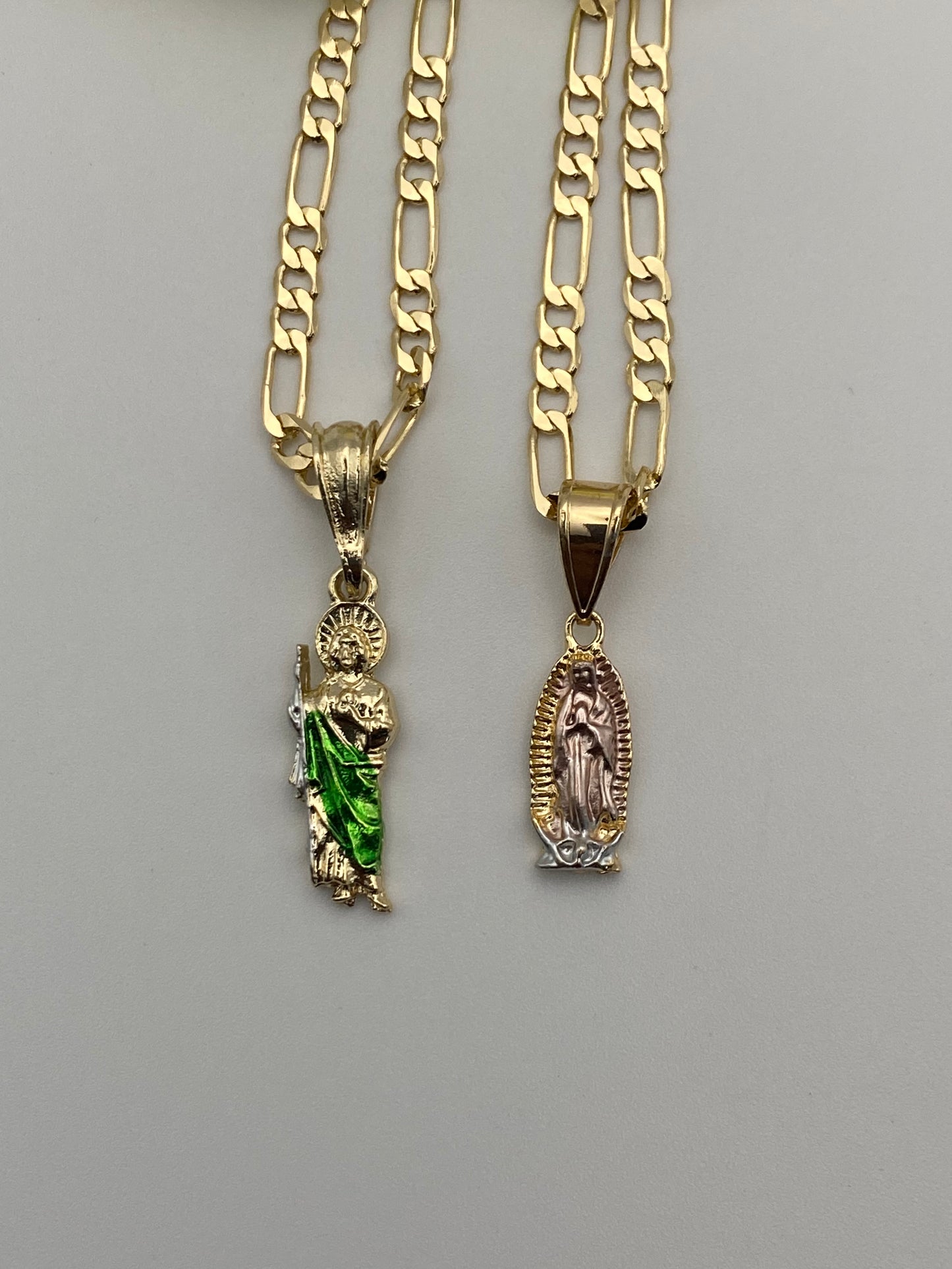 “Family” Small San Judas & Virgen Necklaces Set (2 Necklaces)