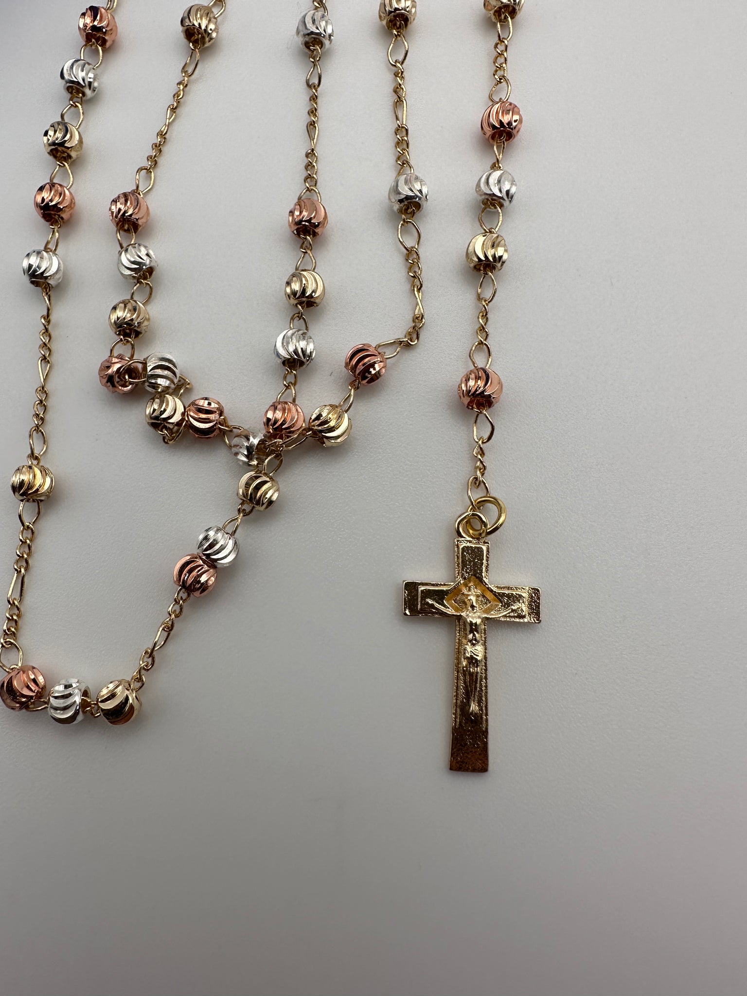 Amazon.com: Religious Jewelry by LABLINGZ 10K Yellow Gold Latin Cross  Guadalupe Rosary Necklace (16) : Clothing, Shoes & Jewelry