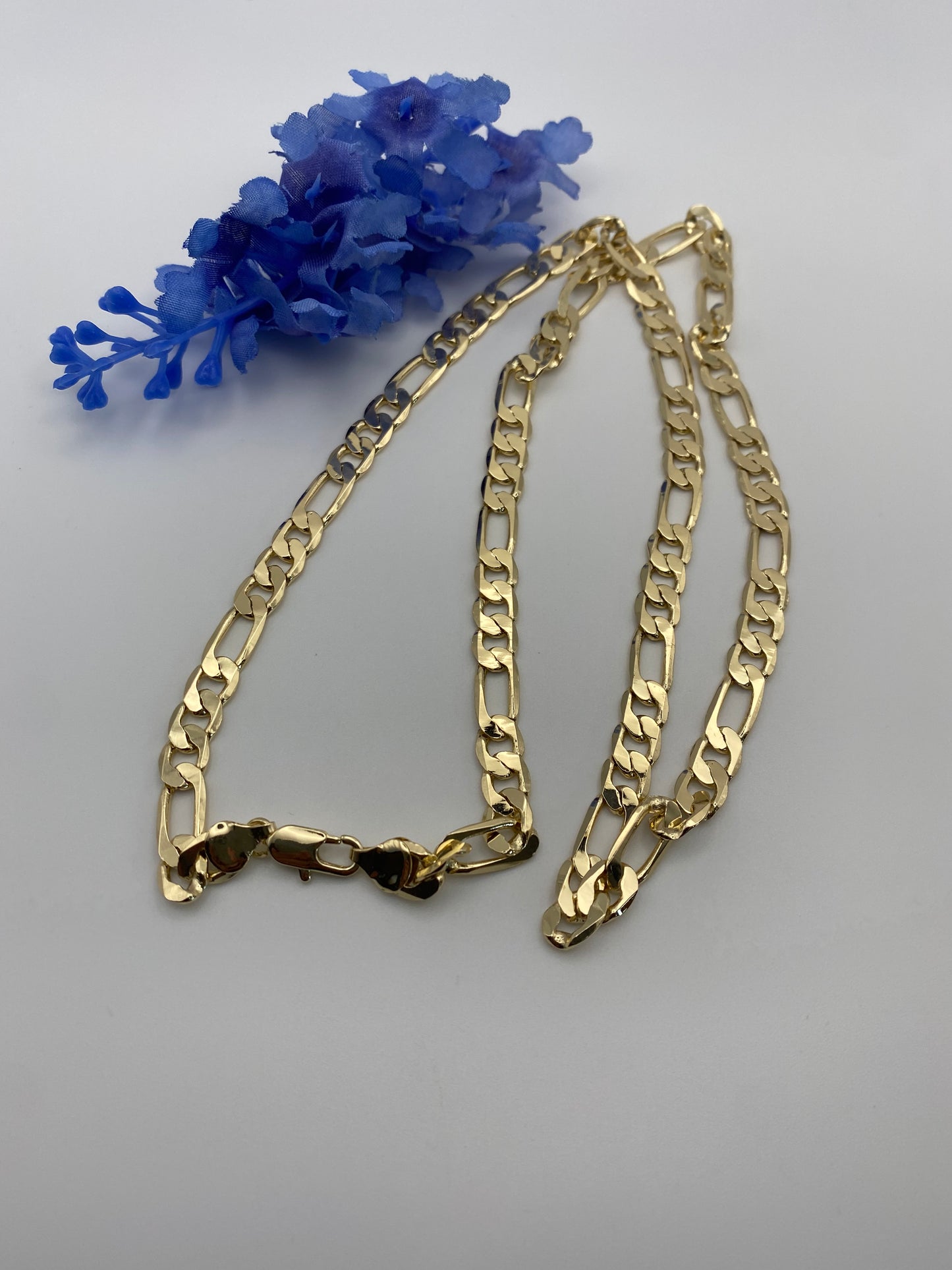 14k Figaro Chain thick 24”Gold Plated